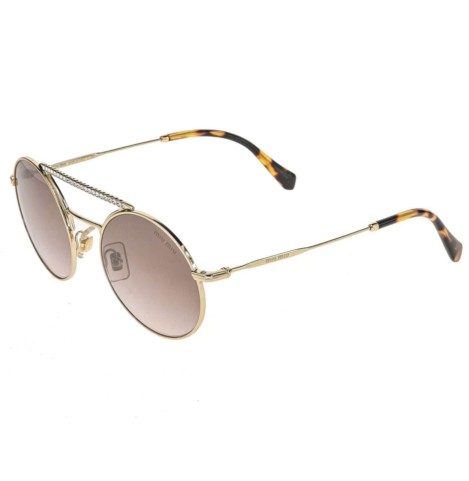 Miu Miu MIU MIU SOCIETE MU52VS CRYSTAL Bar Brown Gold Round 52V Size ONE SIZE - 8 Thumbnail