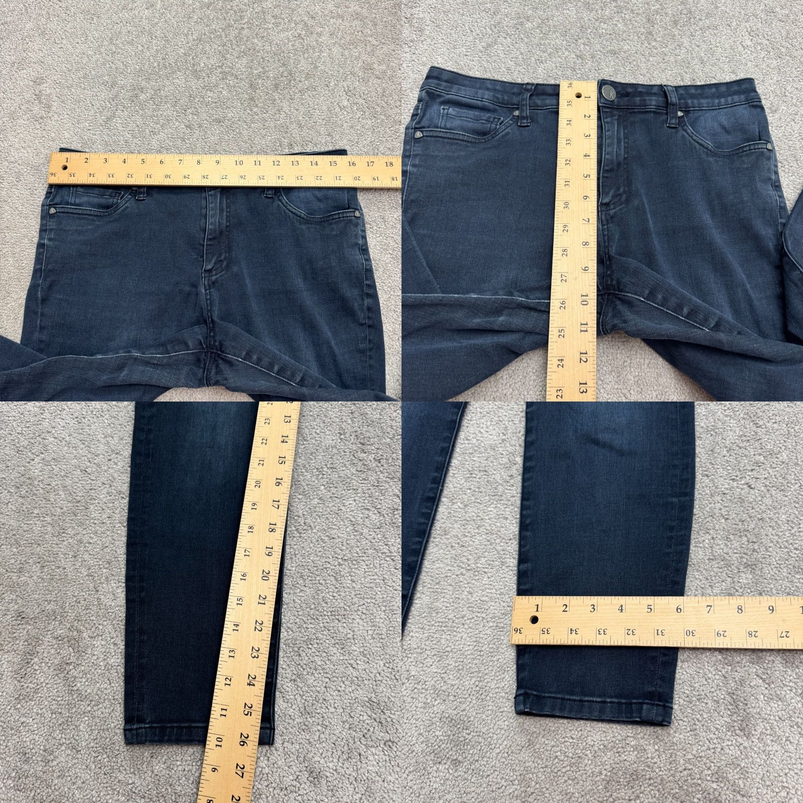 Vintage KUT from The Kloth Donna High Rise Ankle Skinny Jeans Womens 10 Dark Wash Denim Blue Skinny Jeans Women Size 10 Regular 32 Inseam 26 in Jeans Size 32" / US 10 / IT 46 - 9 Thumbnail