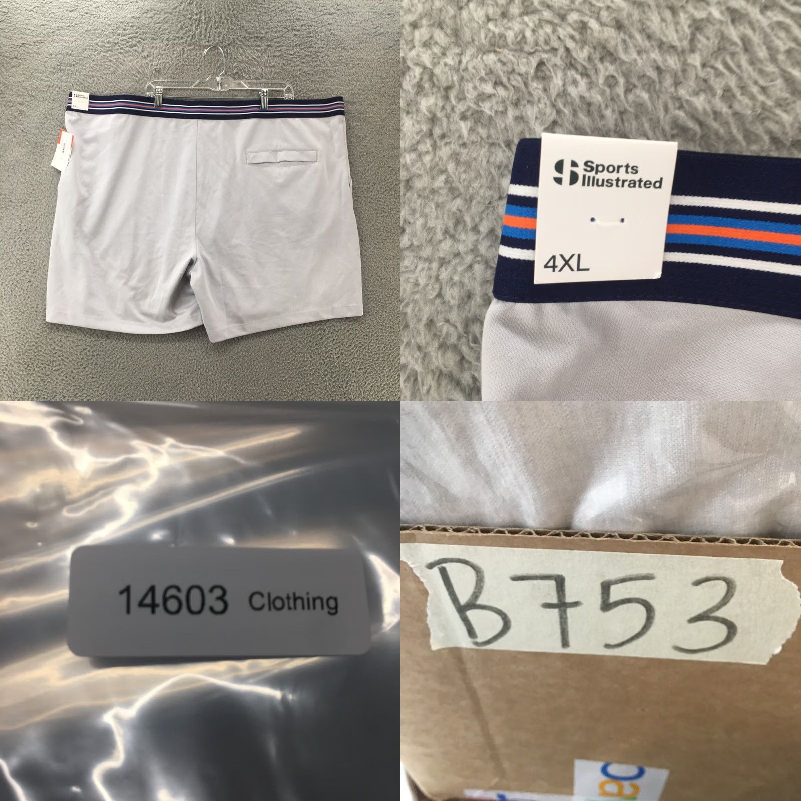 Vintage Sports Illustrated Athletic Training Shorts Mens 4XL Gray Zip Fly NEW Size US 39 - 8 Thumbnail