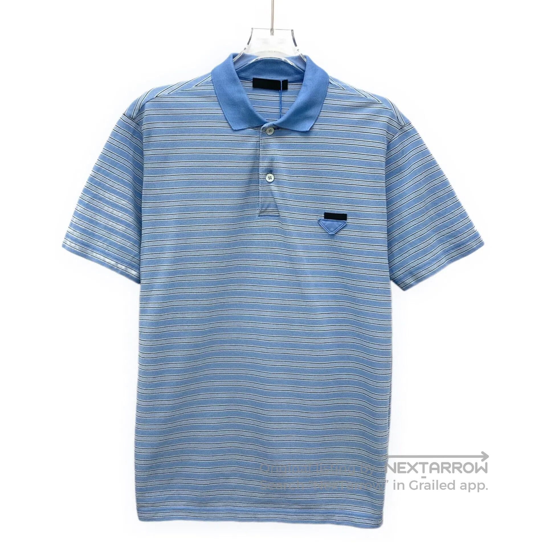 Prada Prada Blue logo striped short sleeve Polo shirt| Size US S / EU 44-46 / 1 - 1 Thumbnail