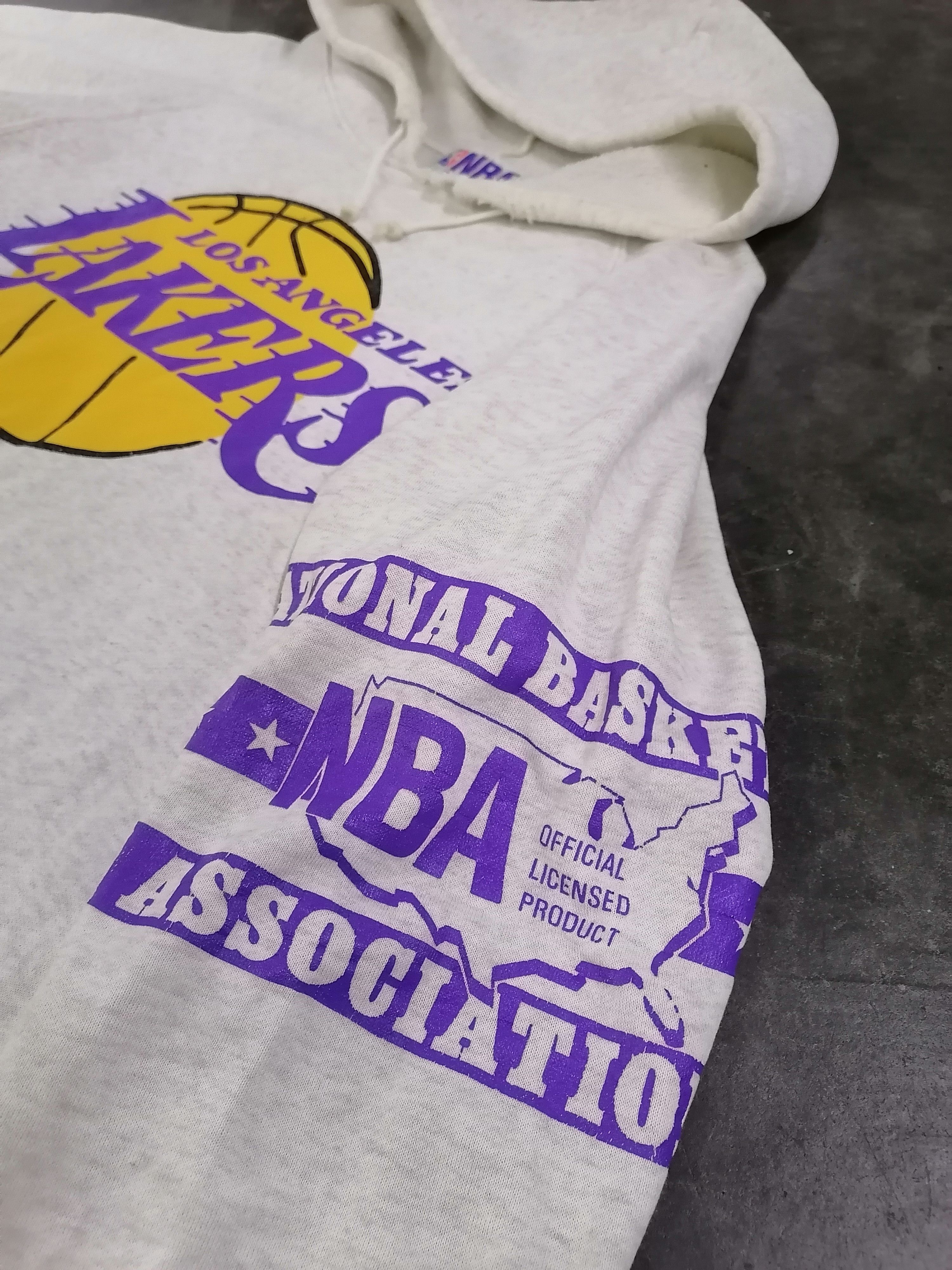 NBA Vintage NBA Lakers Los Angeles Trashed Faded Hoodies Size US L / EU 52-54 / 3 - 3 Thumbnail