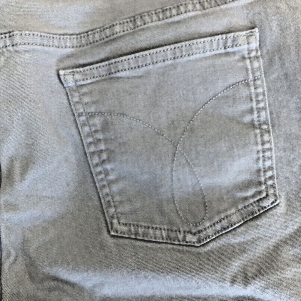 Calvin Klein Size 12 Calvin Klein Jeans Womens Crop Baby Blue Stretchy Size 33" - 10 Thumbnail