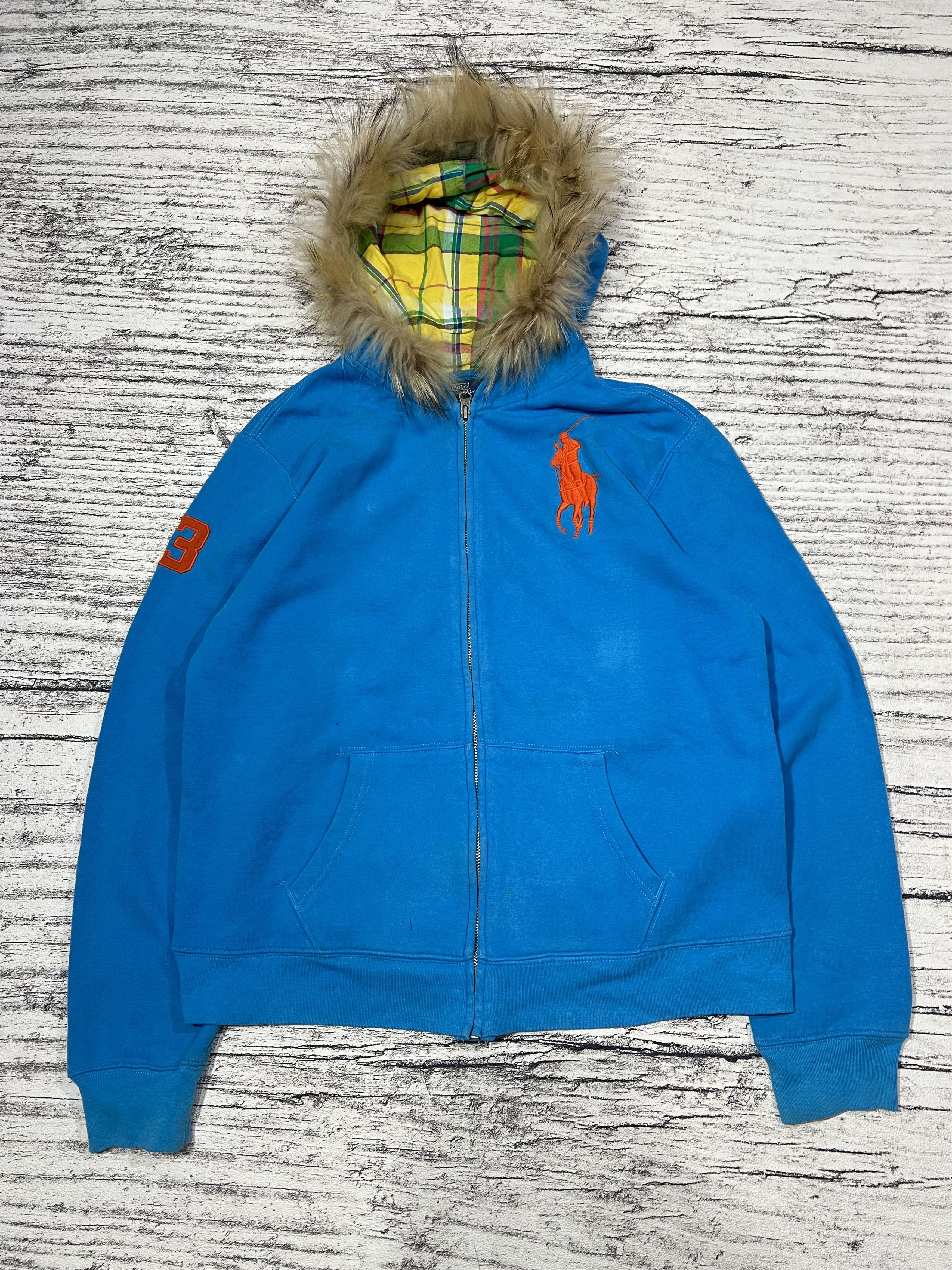 Polo Ralph Lauren 2000s Archival Polo Ralph Lauren Plaid Fur Zip y2k Lgb Ifsix Size US M / EU 48-50 / 2 - 1 Thumbnail