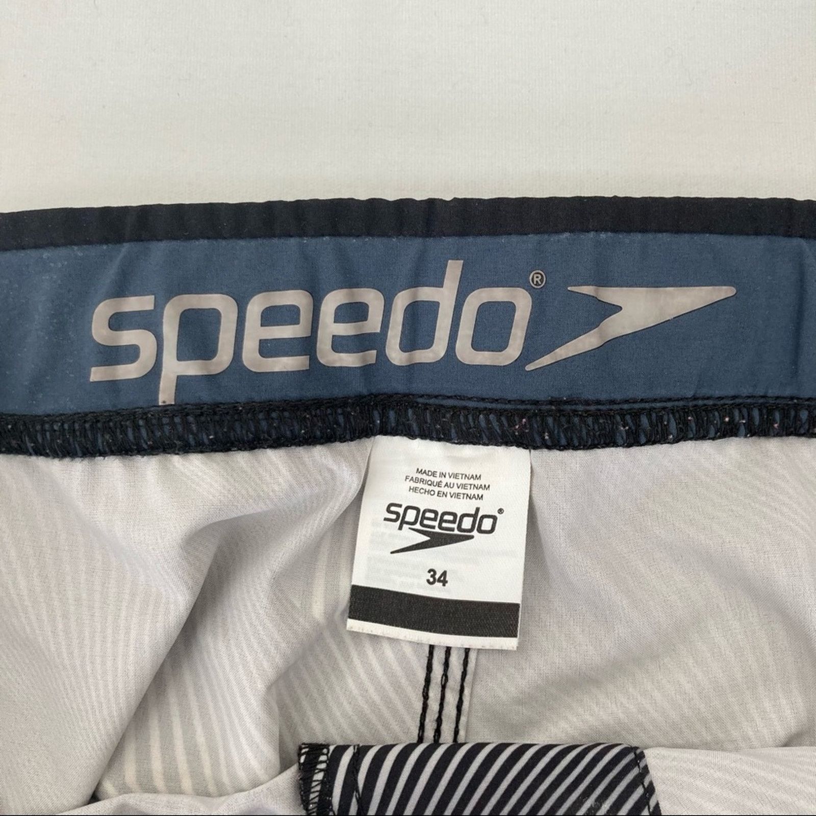 Speedo Speedo Gray Printed Bathing Suit Swim Trunks Sz 34 Size US 34 / EU 50 - 3 Thumbnail