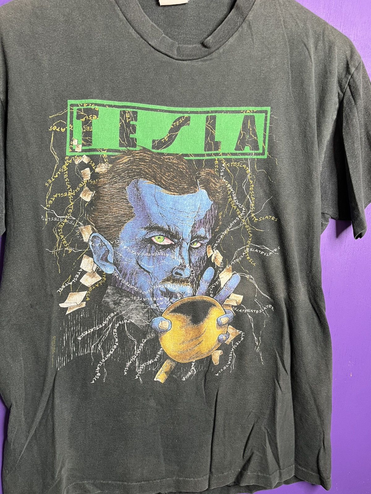 Band Tees Vintage 80s Nikola Tesla faded band t-shirt Size US L / EU 52-54 / 3 - 3 Thumbnail