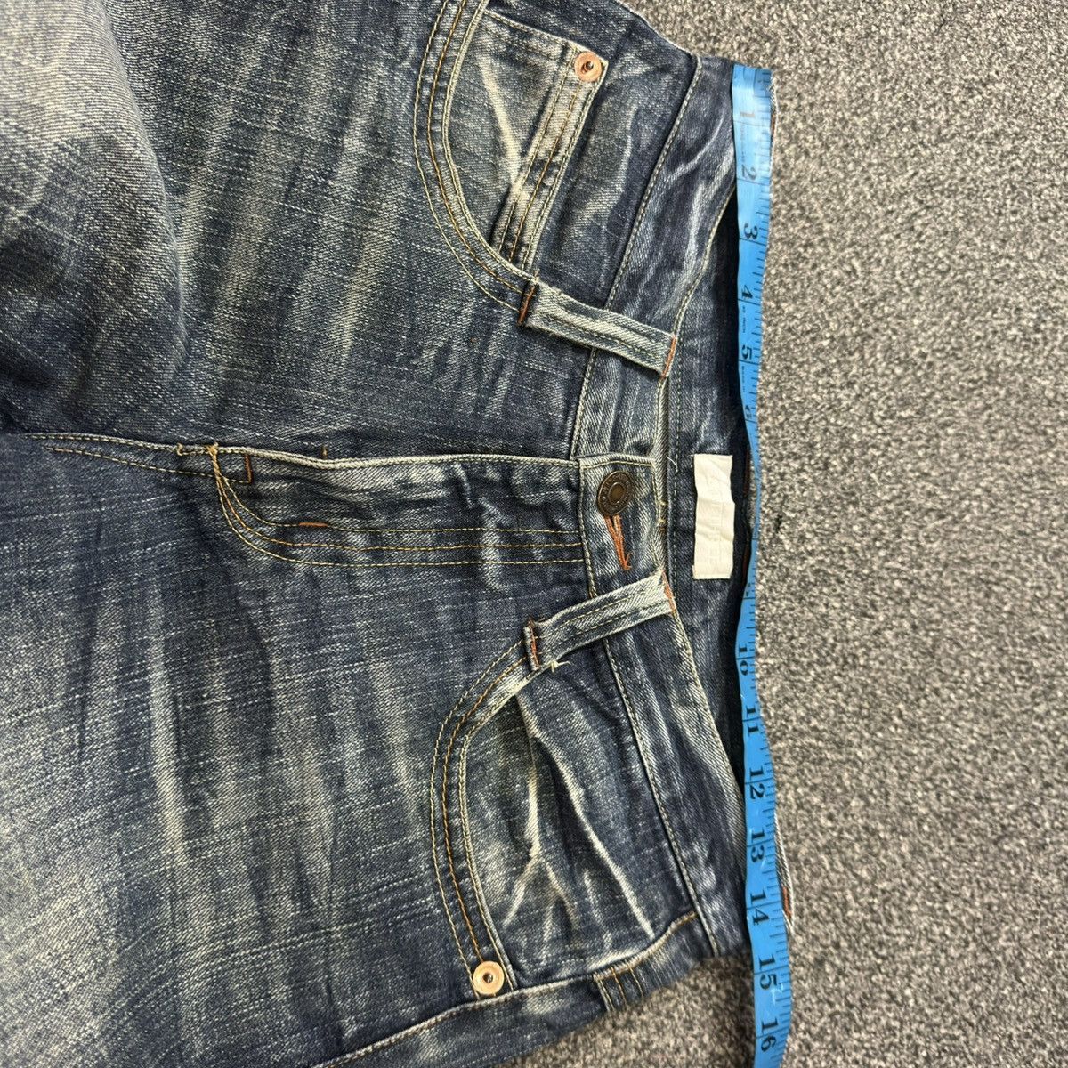 14th Addiction Vintage 2000 Y2K Boot There Clawmark Natural Denim Size US 29 - 15 Thumbnail