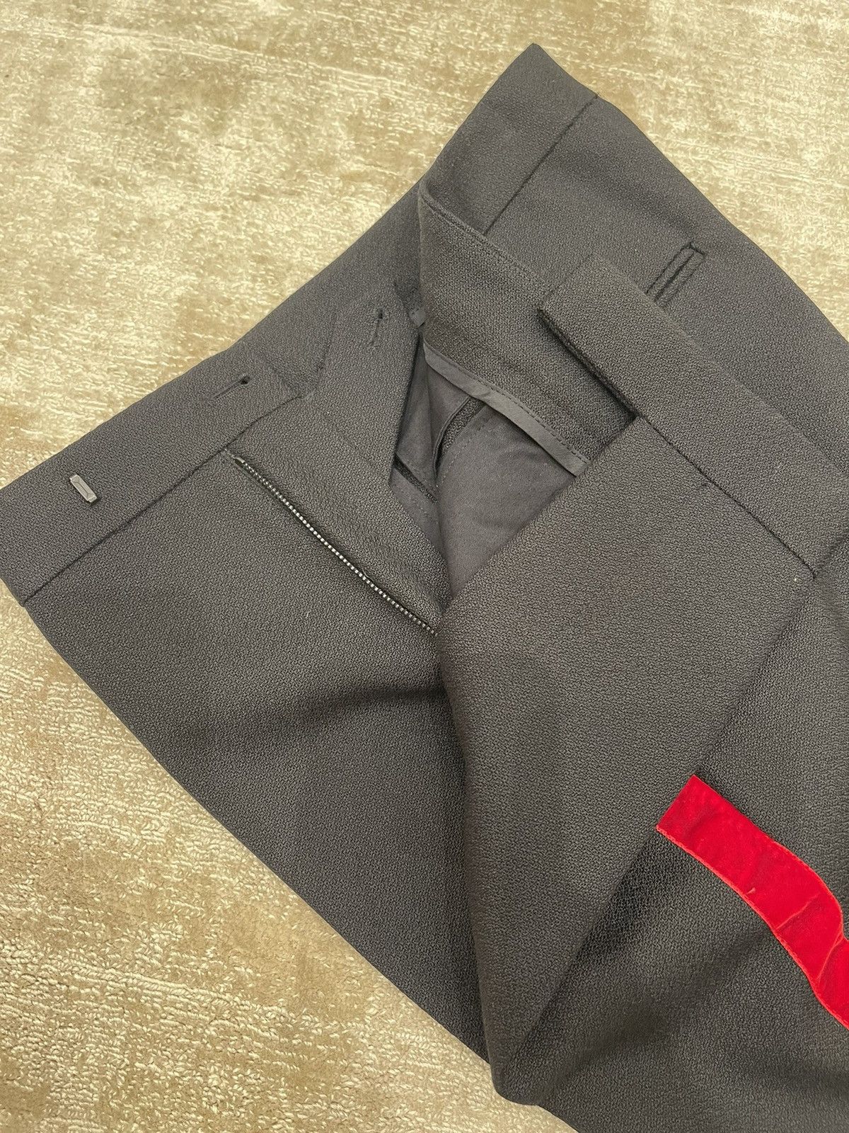 Hedi Slimane × Saint Laurent Paris fw 2016, tuxedo pants with red detail Size 48S - 11 Thumbnail