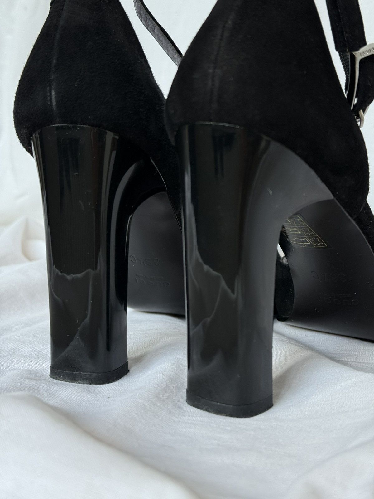 Gucci Gucci Suede Black Mary Jane Squared Toe Heels Size US 8.5 / IT 38.5 - 8 Thumbnail