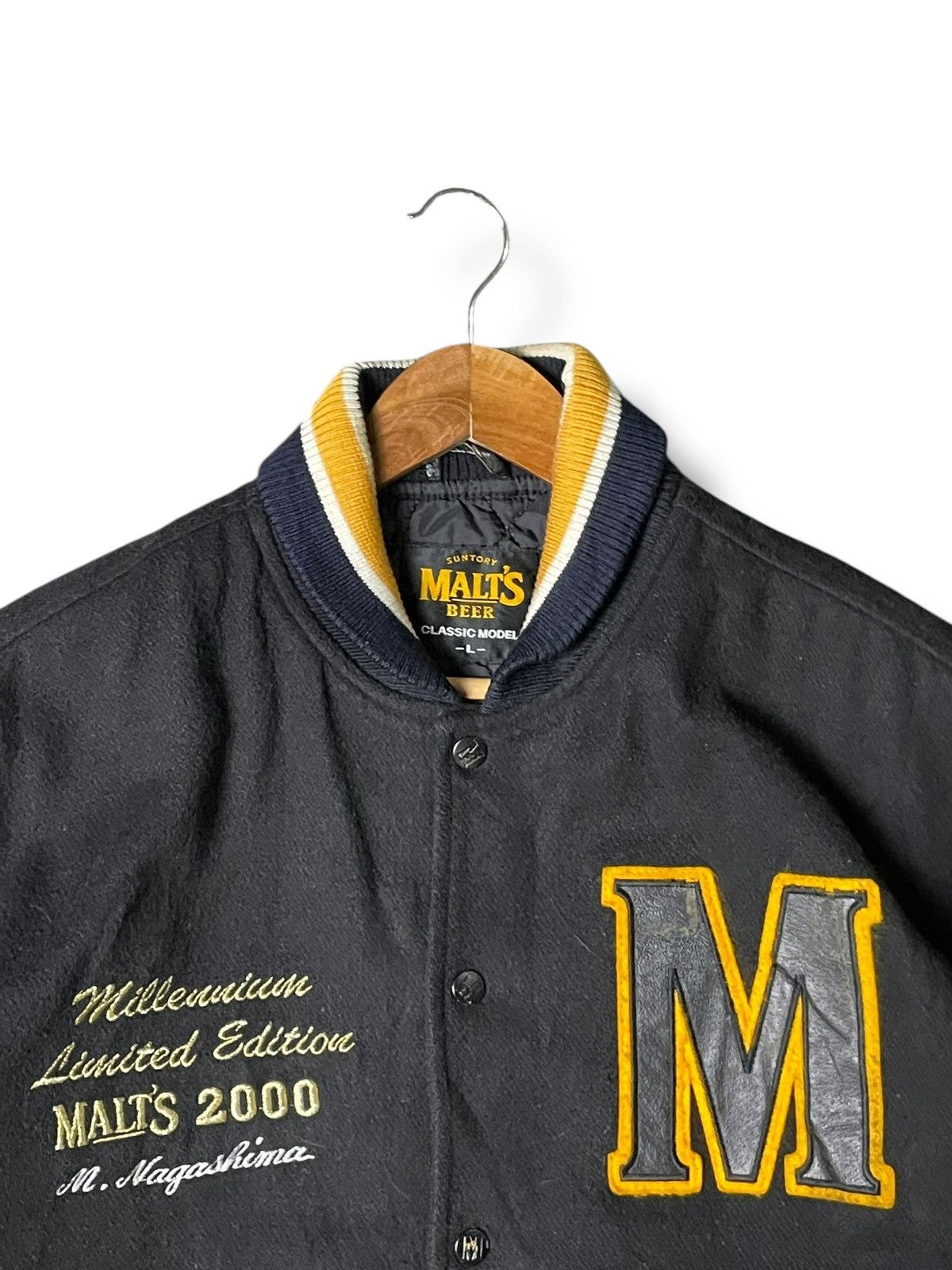 Japanese Brand Suntory Malt Beer Collage Embroidery Varsity Jacket (55) Size US L / EU 52-54 / 3 - 5 Thumbnail