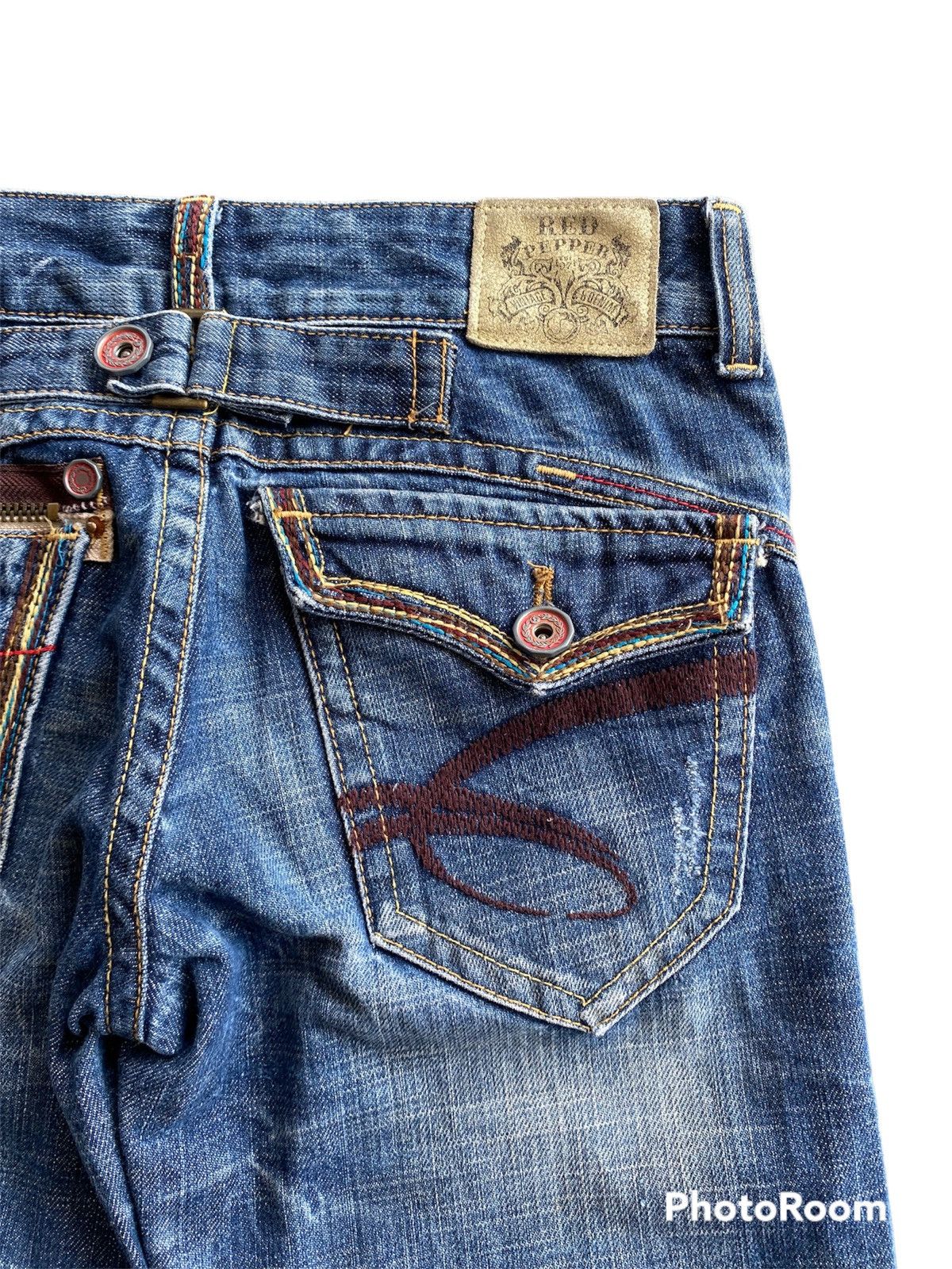 Hysteric Glamour × If Six Was Nine × Japanese Brand Baggy Flare Japan Red Pepper Low Rise Wide Leg Size US 29 - 5 Thumbnail