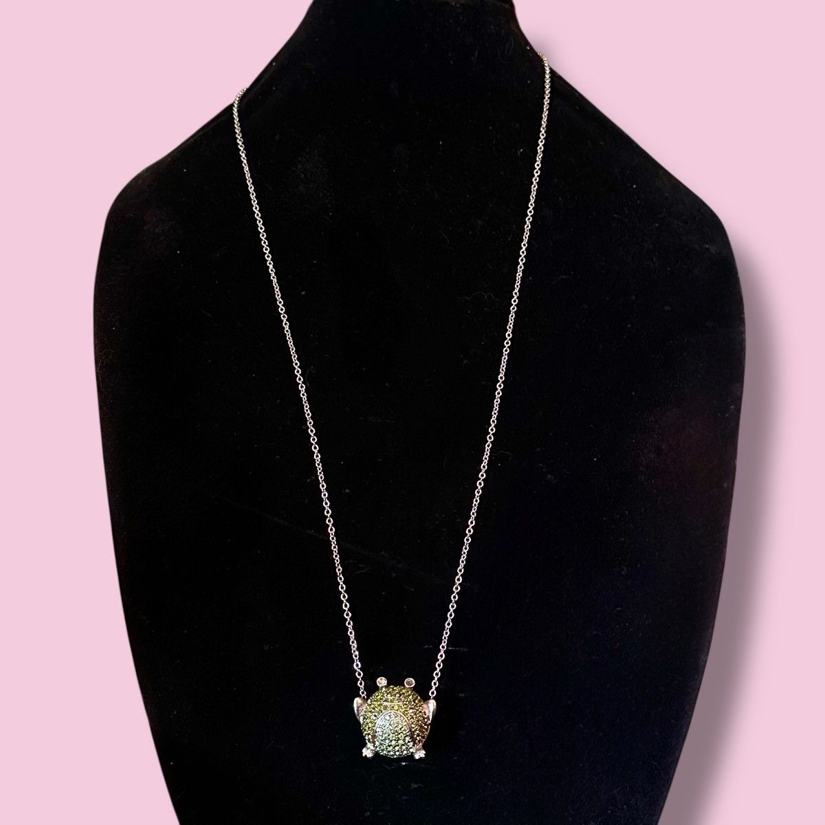 Other Silver tone paved fat silly frog pendant necklace Size ONE SIZE - 2 Thumbnail