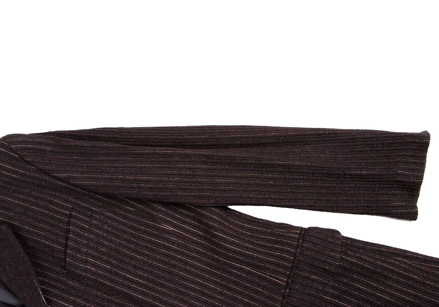 Jean Paul Gaultier Wool and Rayon Striped 2B Jacket in Dark Brown, Size 48 Size US M / EU 48-50 / 2 - 8 Thumbnail