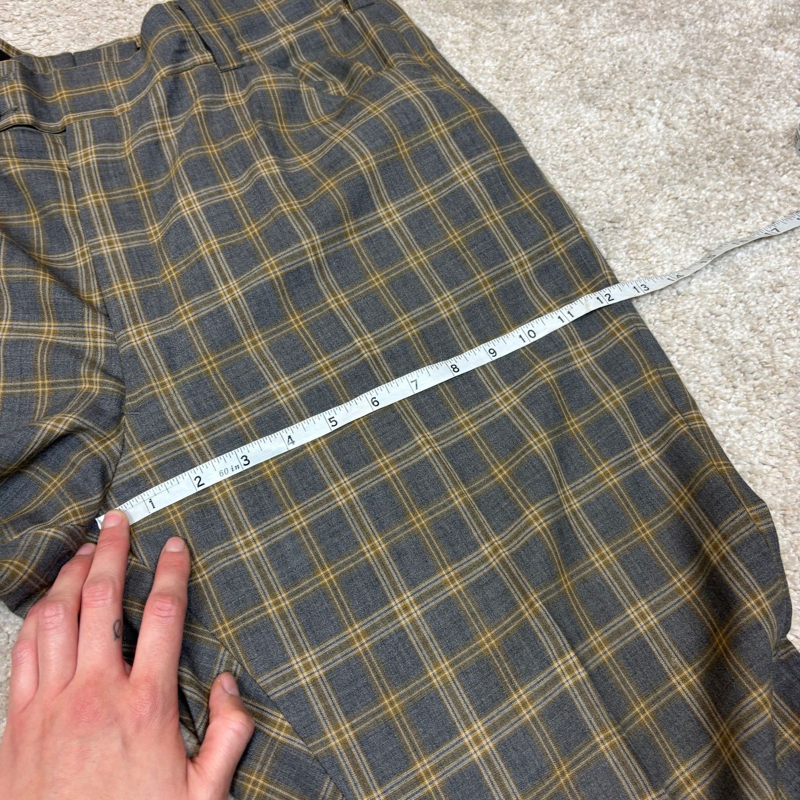 Vintage True Vintage 60s 70s Talon Zipper Plaid Flare Pants 37x32 Size US 37 - 6 Thumbnail
