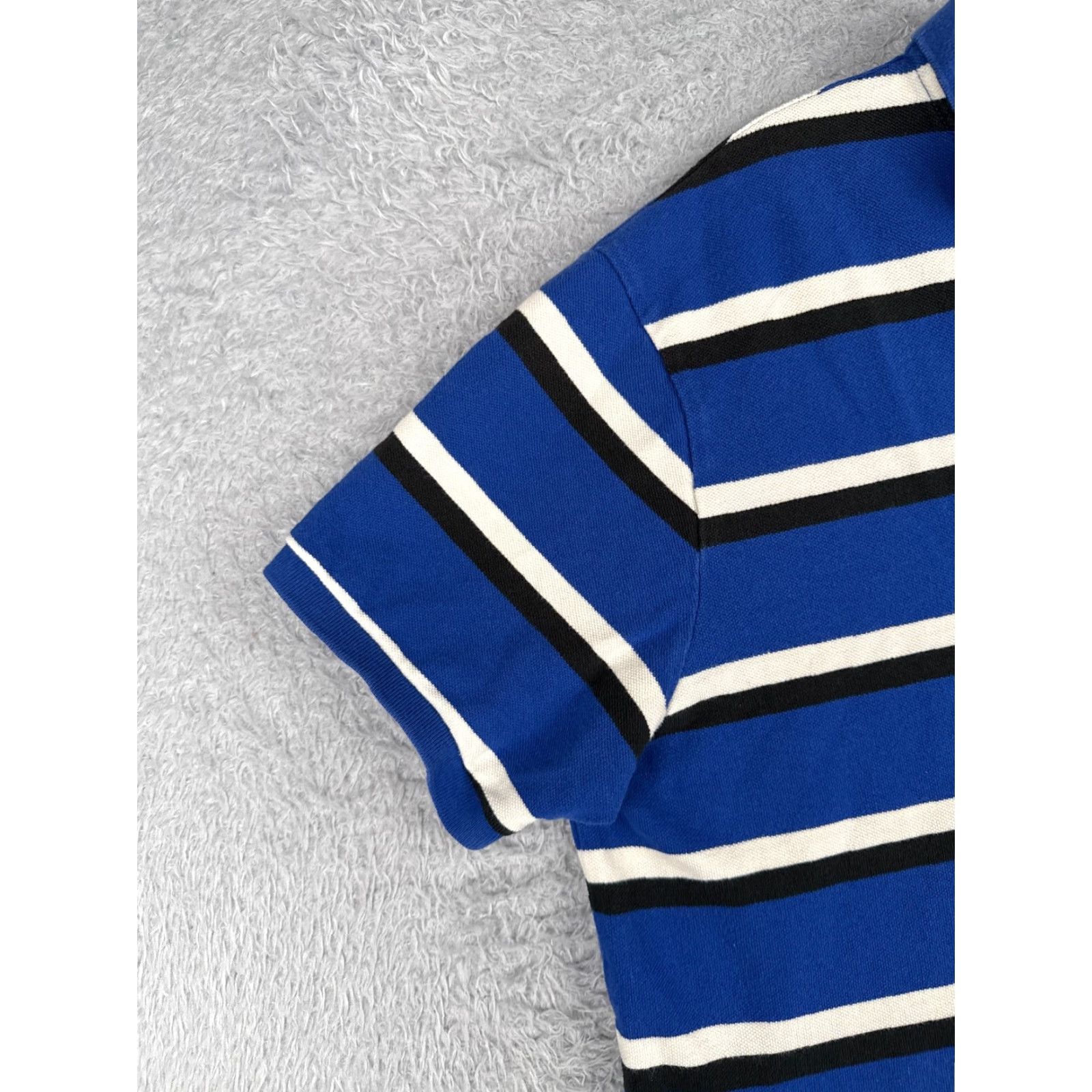Ralph Lauren VINTAGE Ralph Lauren Polo Shirt Mens XL Blue Stripe Cotton Custom Fit Size US XL / EU 56 / 4 - 3 Thumbnail