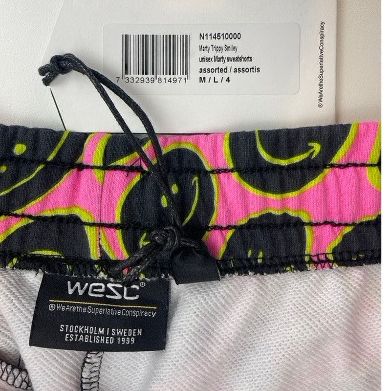 WeSC WESC Pink Trippy Smiley Cotton Shorts Unisex (M/L) NEW Skate Size 32" / US 10 / IT 46 - 6 Thumbnail
