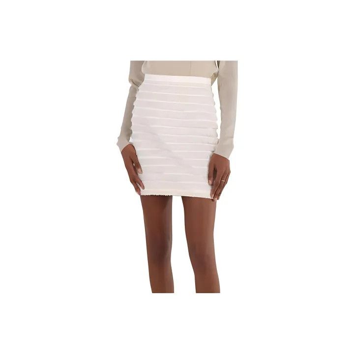 Burberry Burberry White Slim Fit Mini Skirt 0079 Size 30" / US 8 / IT 44 - 1 Thumbnail