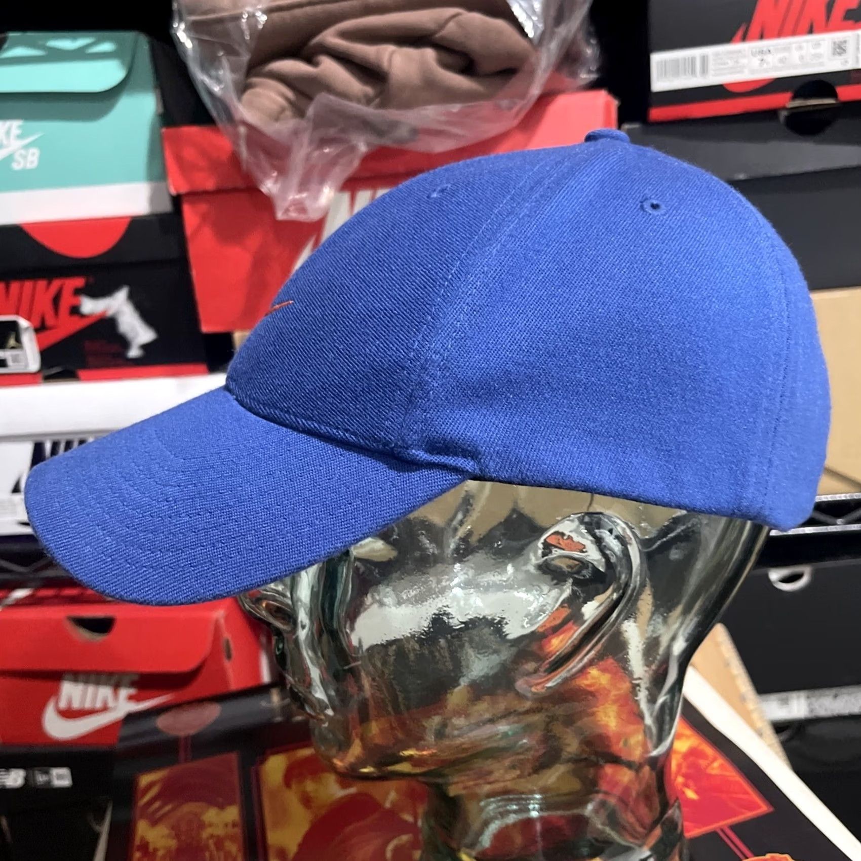 Nike VINTAGE Nike Hat Cap Mens Adjustable Blue Orange Swoosh Baseball Cap One Size Black? Size ONE SIZE - 6 Thumbnail
