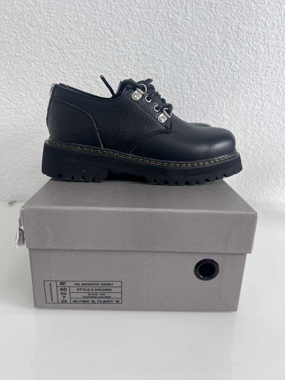 Oree NYC lace up Infantry Derby size U.S. 7