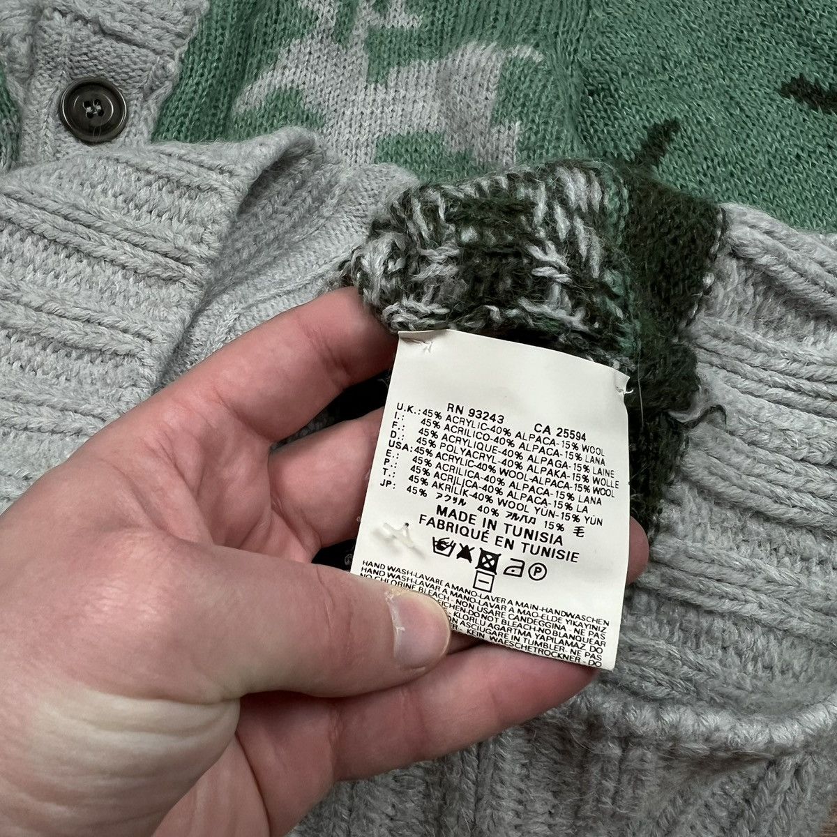 Diesel 00s Diesel Alpaca Wool Vintage Knit Button Up Sweater Size US L / EU 52-54 / 3 - 9 Thumbnail