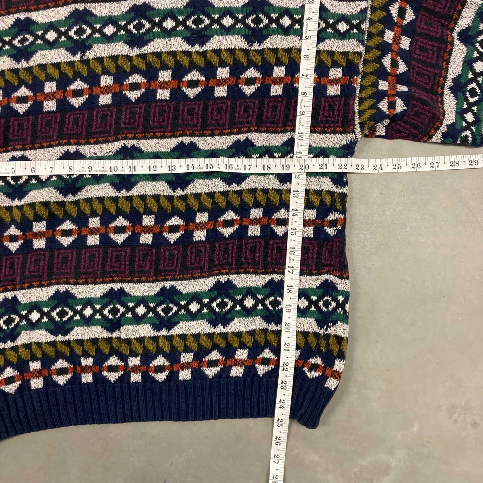 Vintage vintage y2k striped etchings patterned sweater Size US L / EU 52-54 / 3 - 4 Thumbnail