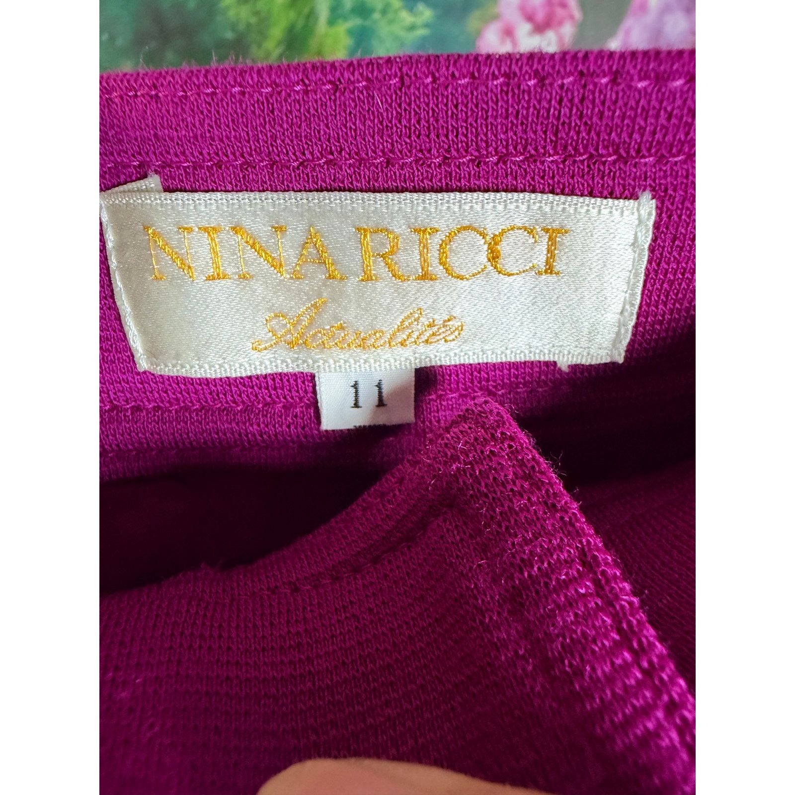 Nina Ricci 0255 Vintage Nina Ricci Actualite Magenta Size 11 US 6/8 Size 28" / US 6 / IT 42 - 3 Thumbnail