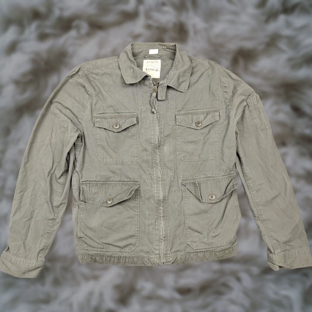 J.Crew J.Crew Jacket Womens XL Green Broken In Canvas Military Field Full Zip Pockets Size XL / US 12-14 / IT 48-50 - 1 Thumbnail
