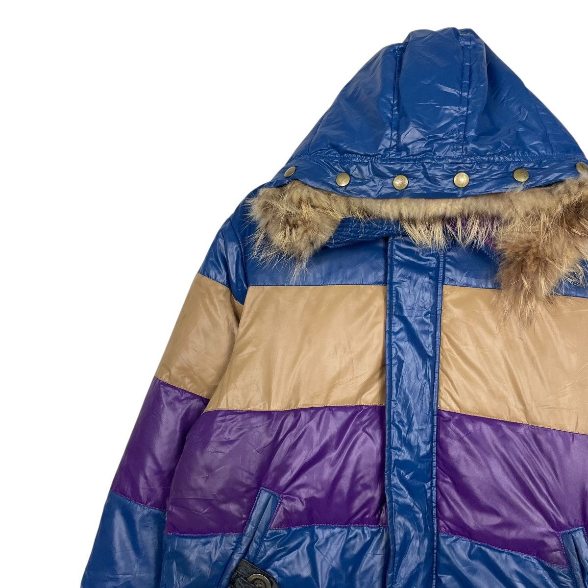PPFM PPFM Multicolor Hooded Puffer Jacket Size US M / EU 48-50 / 2 - 6 Thumbnail