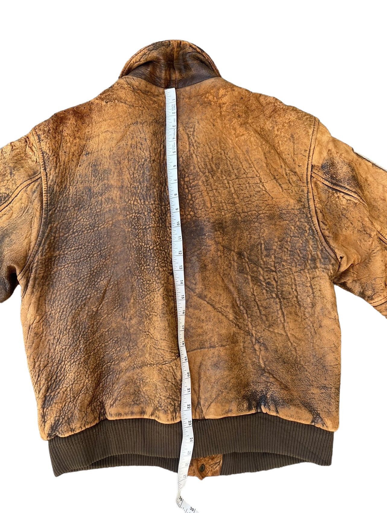 Leather Trashed 80s DEUX 2C Distressed A-2 Flight Leather Jacket Size US L / EU 52-54 / 3 - 5 Thumbnail