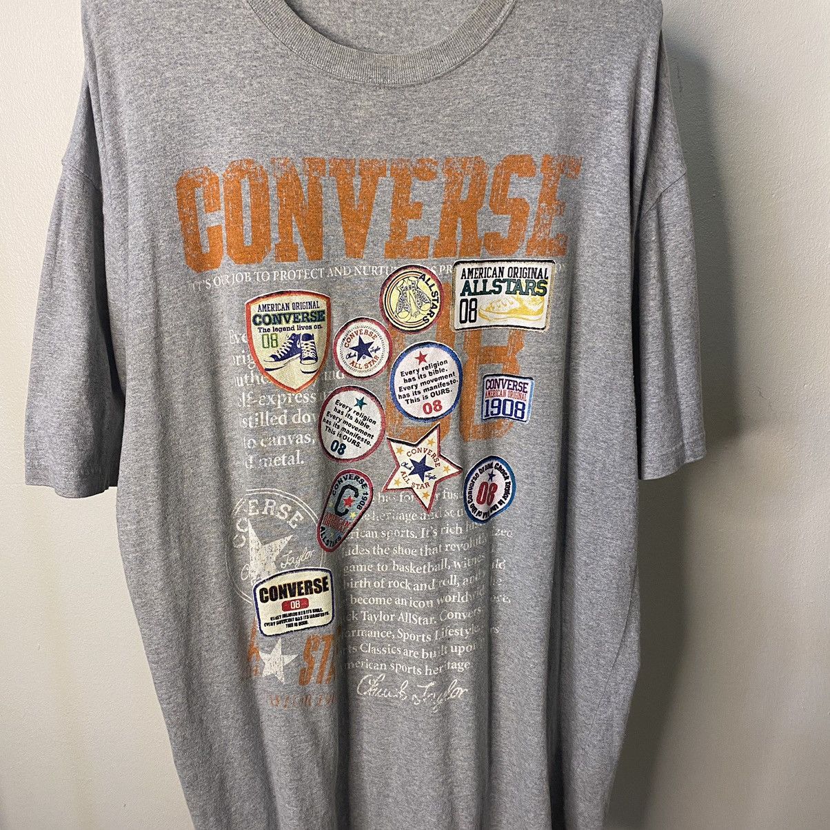 Converse × Vintage Vintage Converse Overprint 4XL Tshirt Size US XXL / EU 58 / 5 - 2 Thumbnail