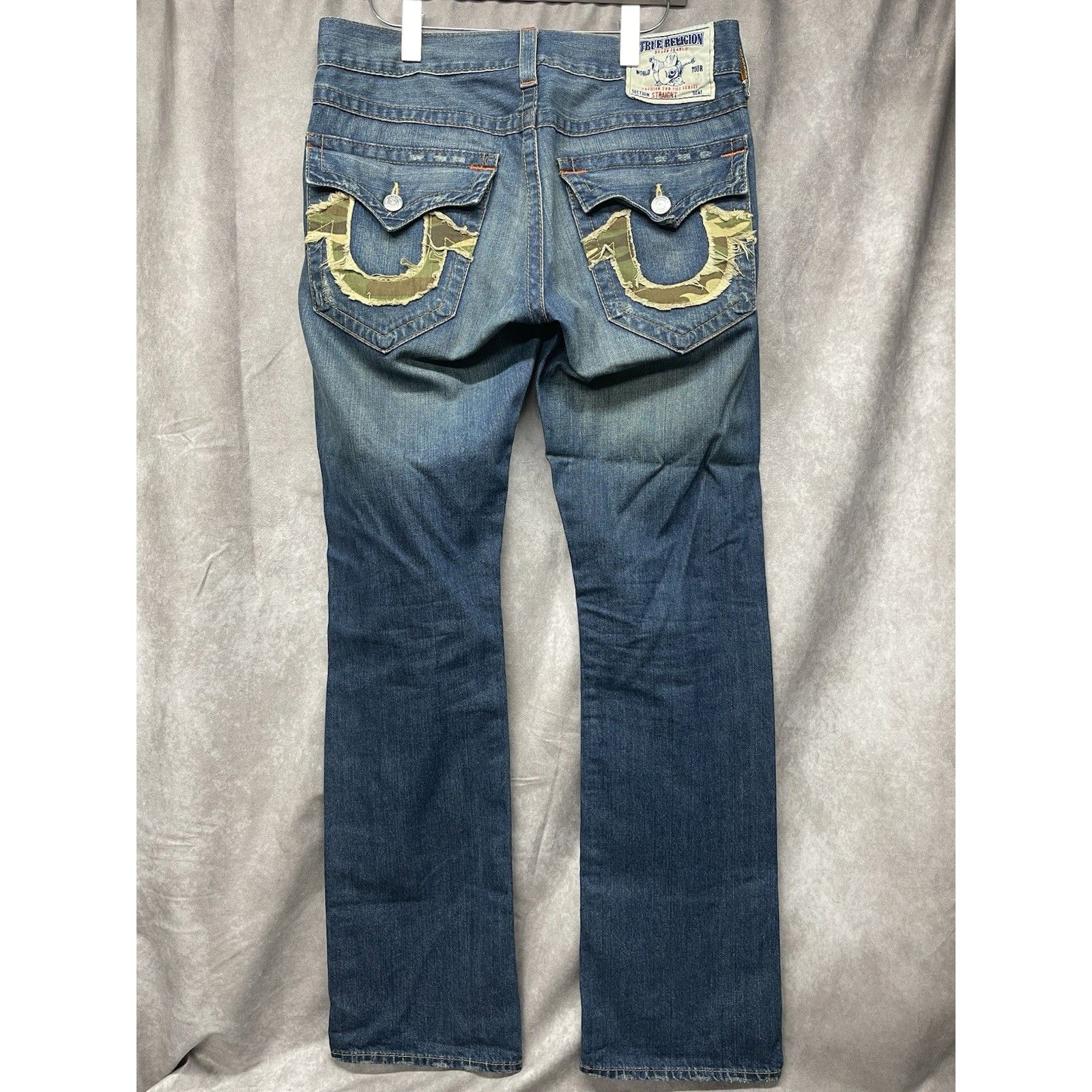 True Religion True Religion Section Straight Pants Jeans Washed Blue Camo Size US 32 / EU 48 - 2 Thumbnail