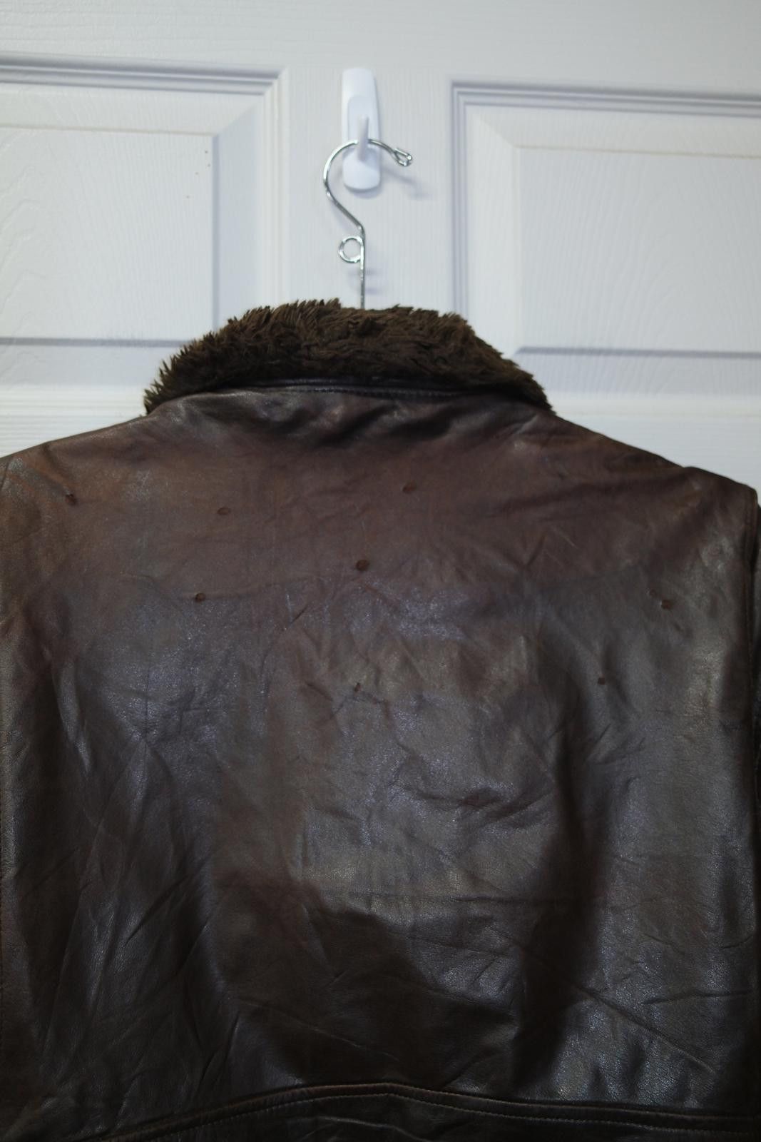 Vintage 60's Military Leather Flight Bomber Jacket Size M / US 6-8 / IT 42-44 - 8 Thumbnail