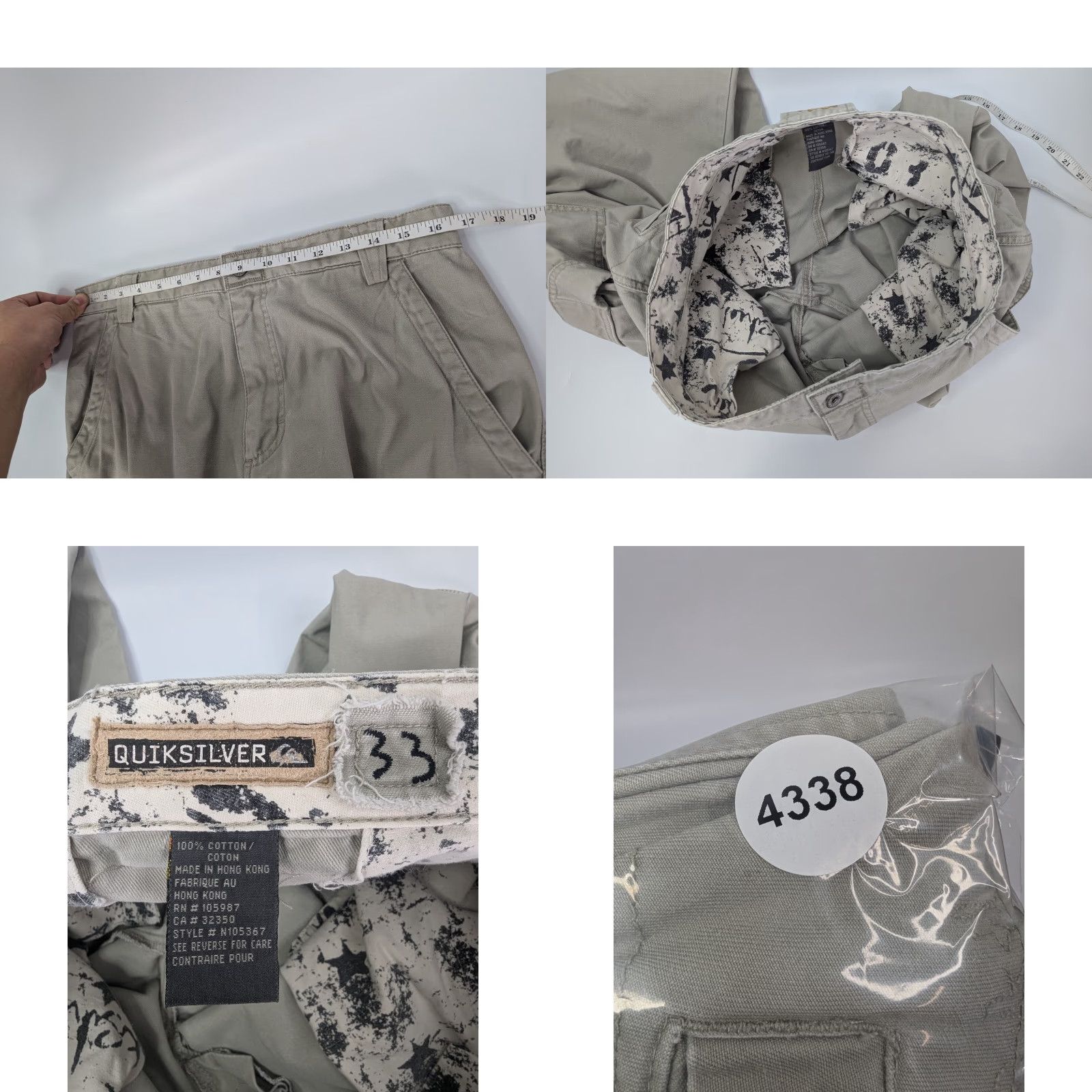 Quiksilver VINTAGE Quiksilver Cargo Pants Men 33 Beige Tan Baggy Surf Skate Hip Hop Y2K Size US 38 / EU 54 - 8 Thumbnail