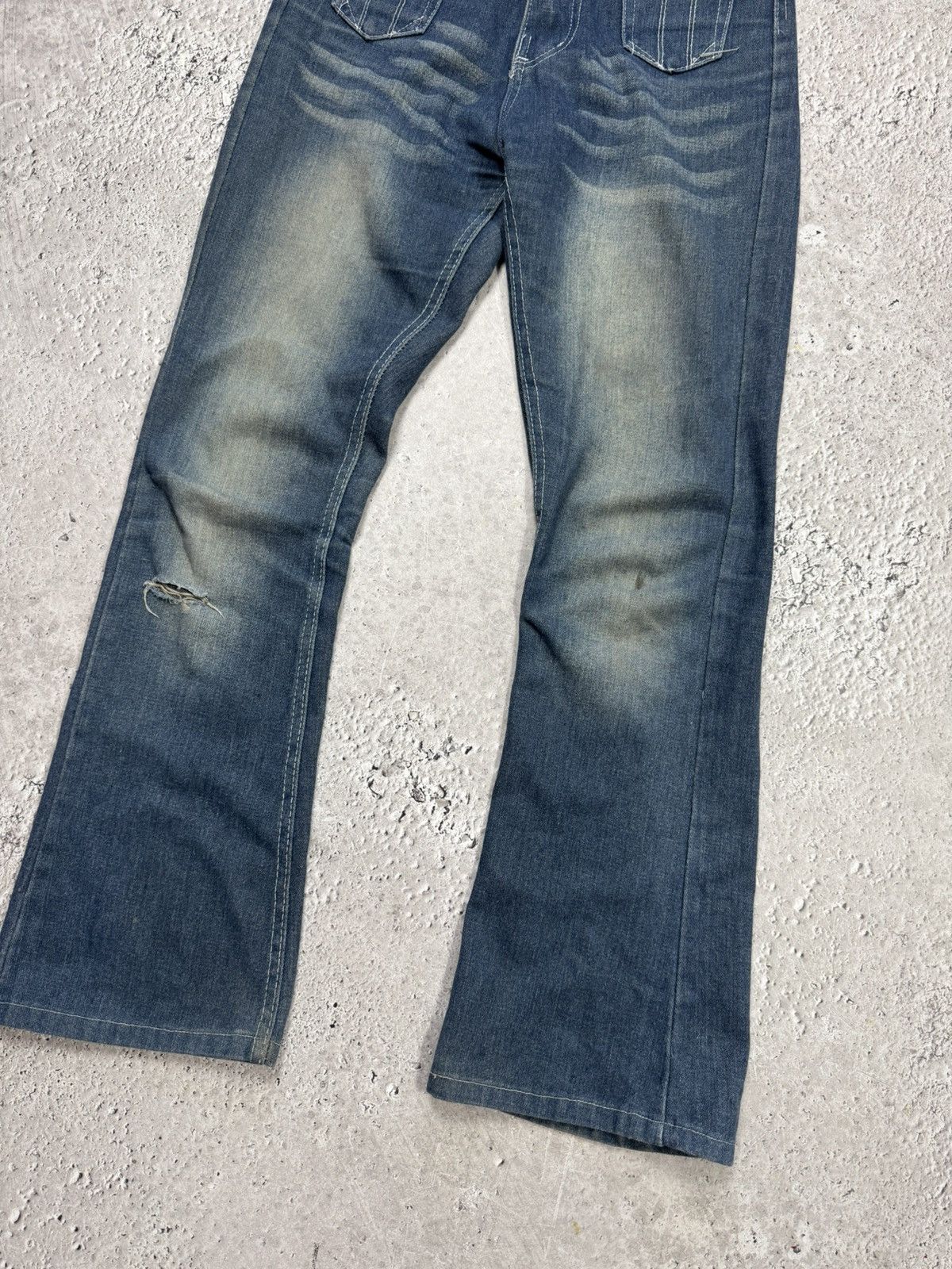 Other Vintage Flared Bootcut Jeans Wide Leg Distressed Mid Rise Size 26" / US 2 / IT 38 - 2 Thumbnail