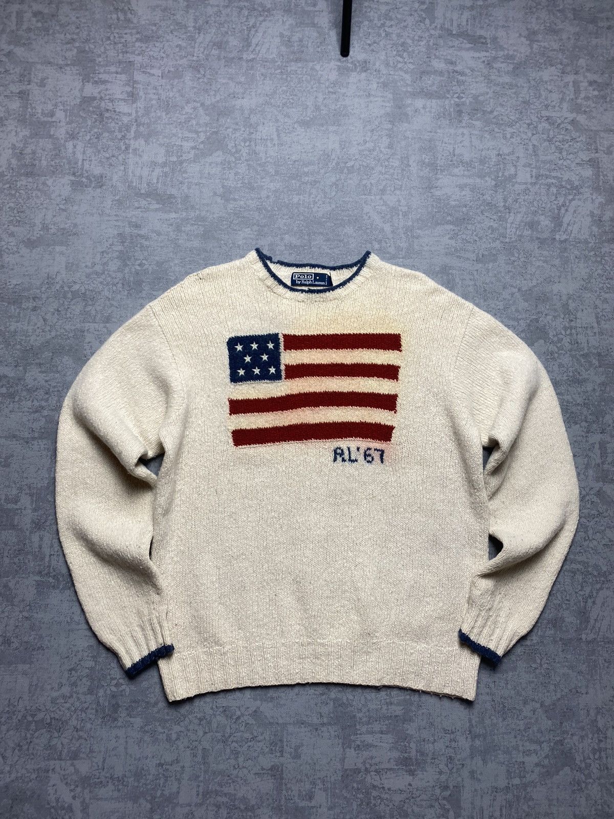Ralph Lauren Vintage 67 Polo Ralph Lauren Sweater Wool Flag Knit Rare Size US M / EU 48-50 / 2 - 2 Thumbnail
