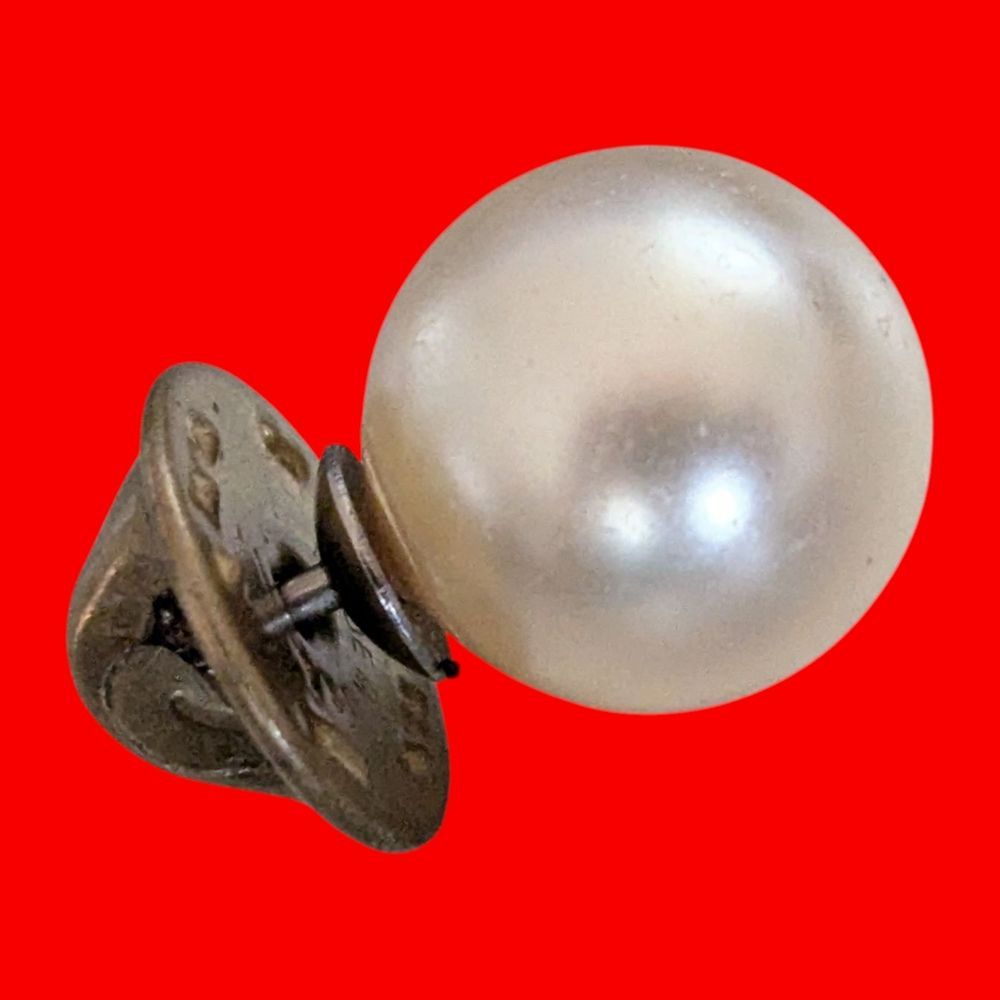 The Unbranded Brand New Vintage Classic Faux Pearl Tie Tack Lapel Hat Pin Brooch Size ONE SIZE - 1 Thumbnail