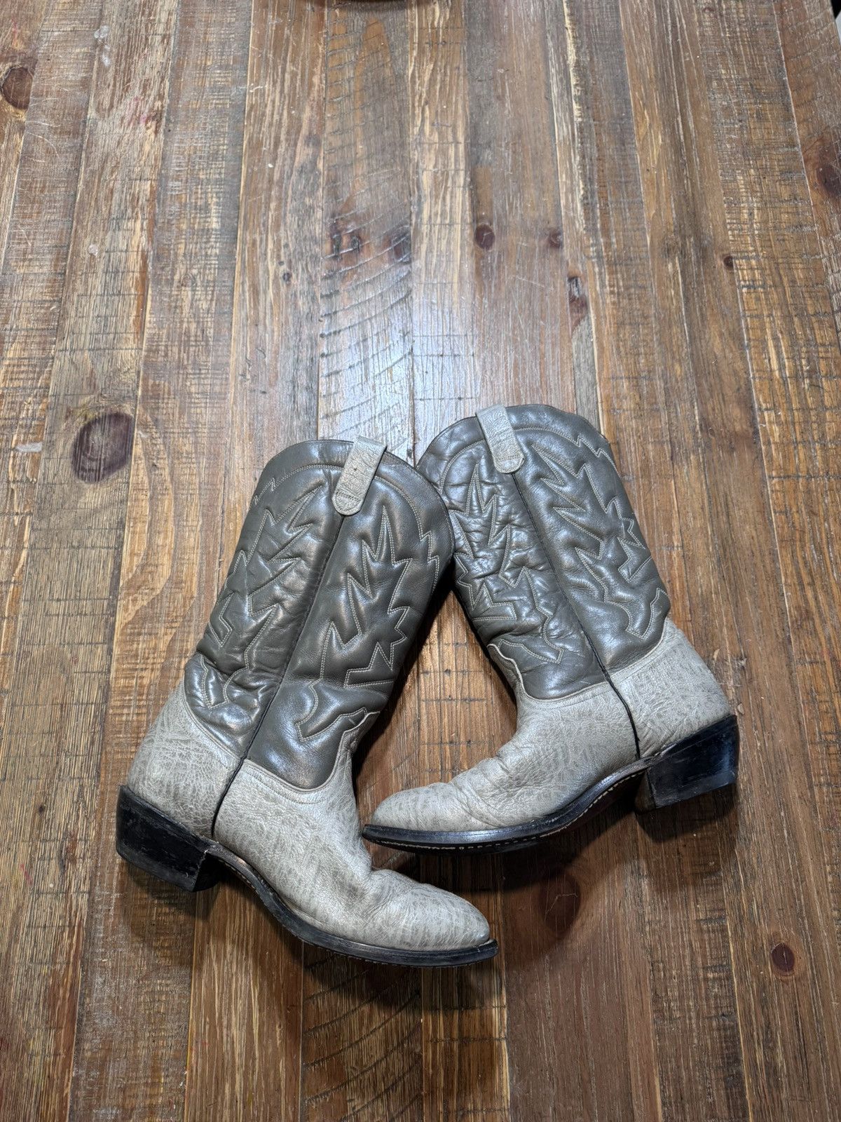 Vintage Men’s Vintage Genuine Leather Western Cowboy Boots Gray Size US 9 / EU 42 - 8 Thumbnail