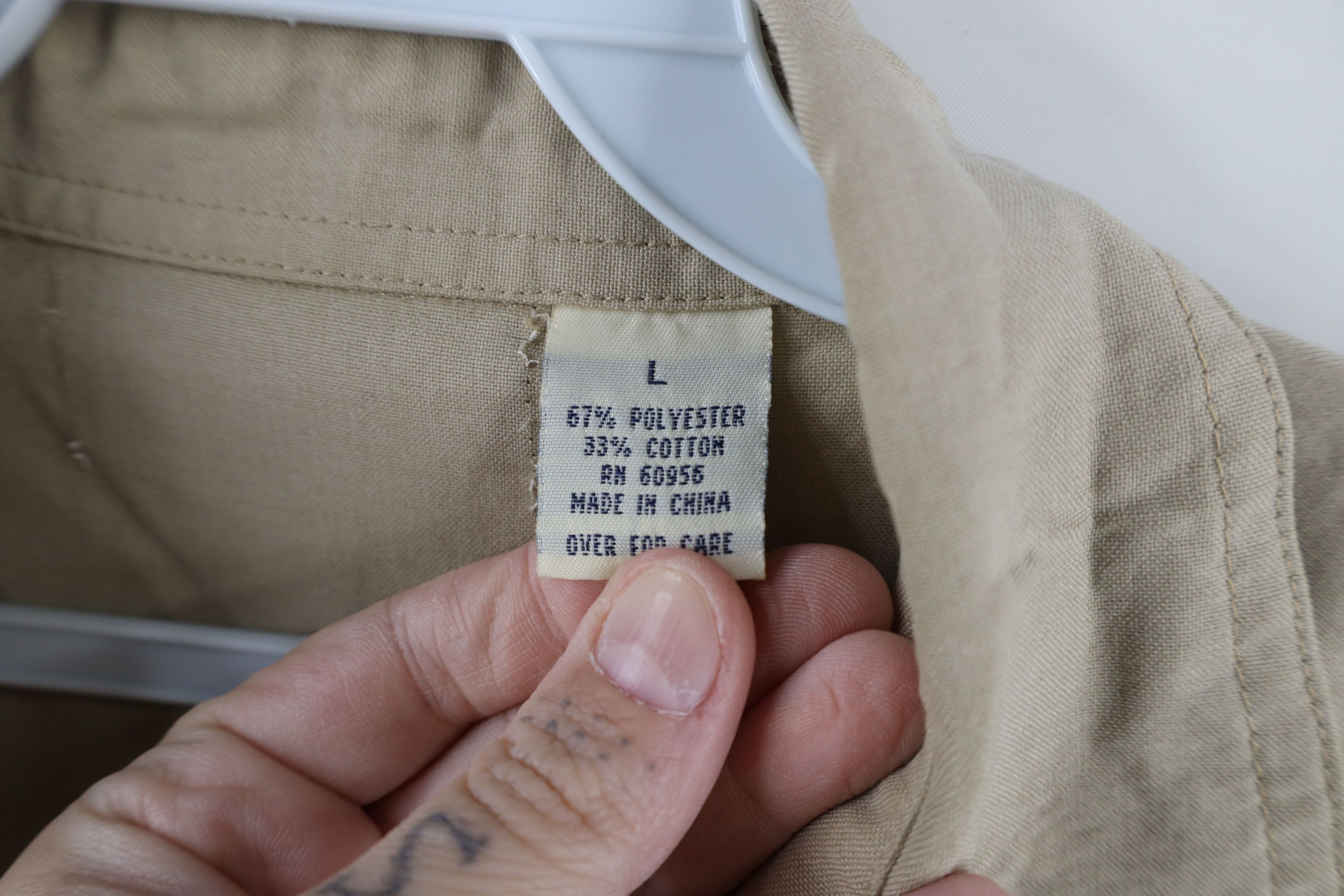 Vintage Vintage 90s Streetwear Waffle Knit Pullover Polo Beige Size US L / EU 52-54 / 3 - 7 Thumbnail