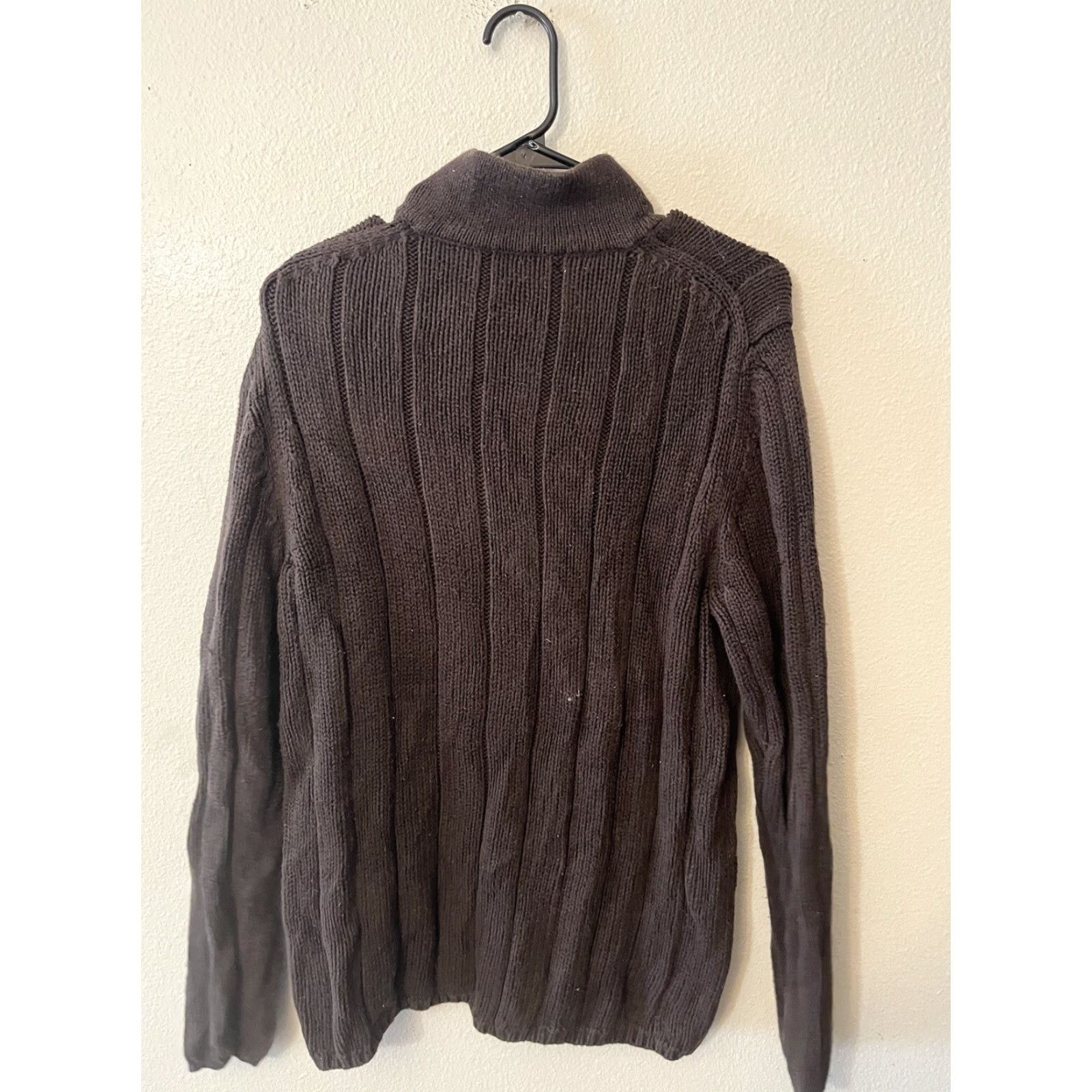 Calvin Klein Calvin Klein Pullover Sweater Mens Large Brown High Neck 1/4 Button Tight-Knit Long Sleeve Casual Workwear Size US L / EU 52-54 / 3 - 3 Thumbnail