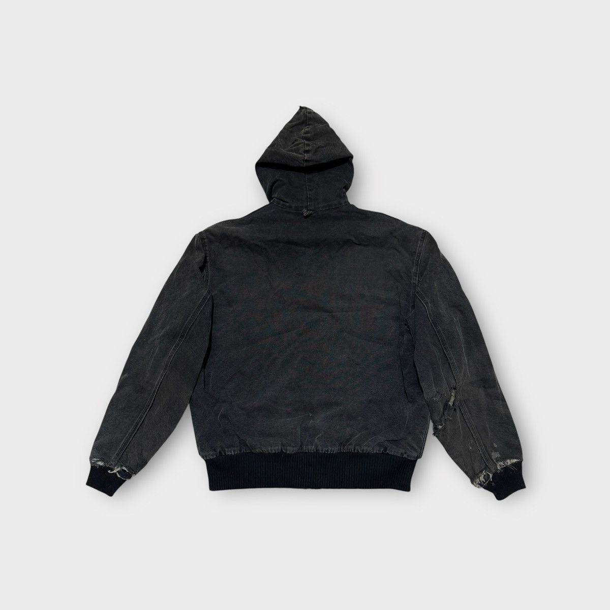 Carhartt Carhartt Black Hooded Duck Canvas Work Jacket SZ L Size US L / EU 52-54 / 3 - 2 Thumbnail
