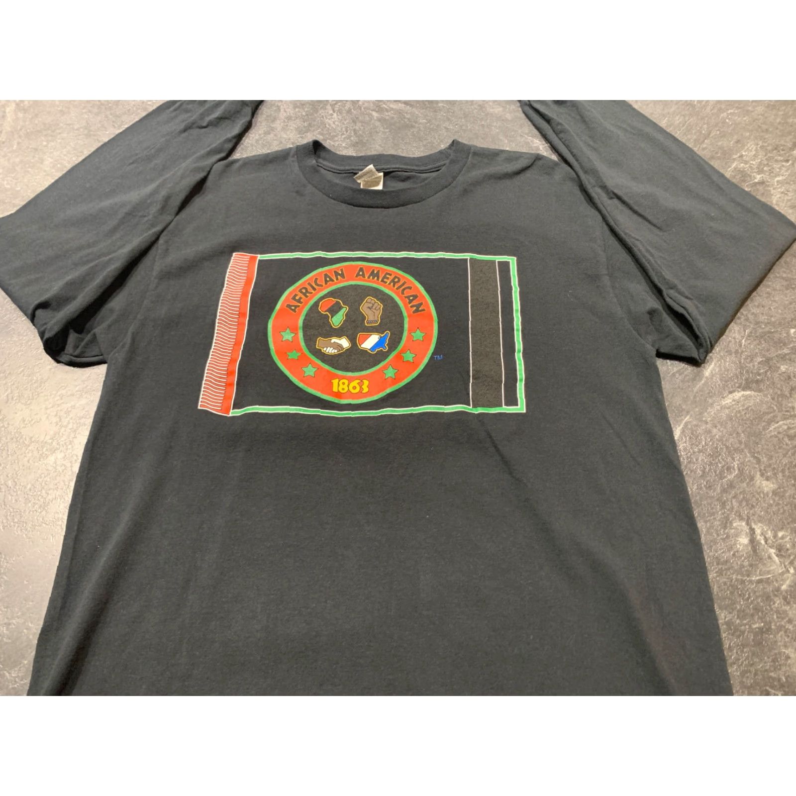 Vintage VINTAGE American Long Sleeve T-Shirt Men Large Black African American 1863 Black Doctoral Network Size US L / EU 52-54 / 3 - 2 Thumbnail