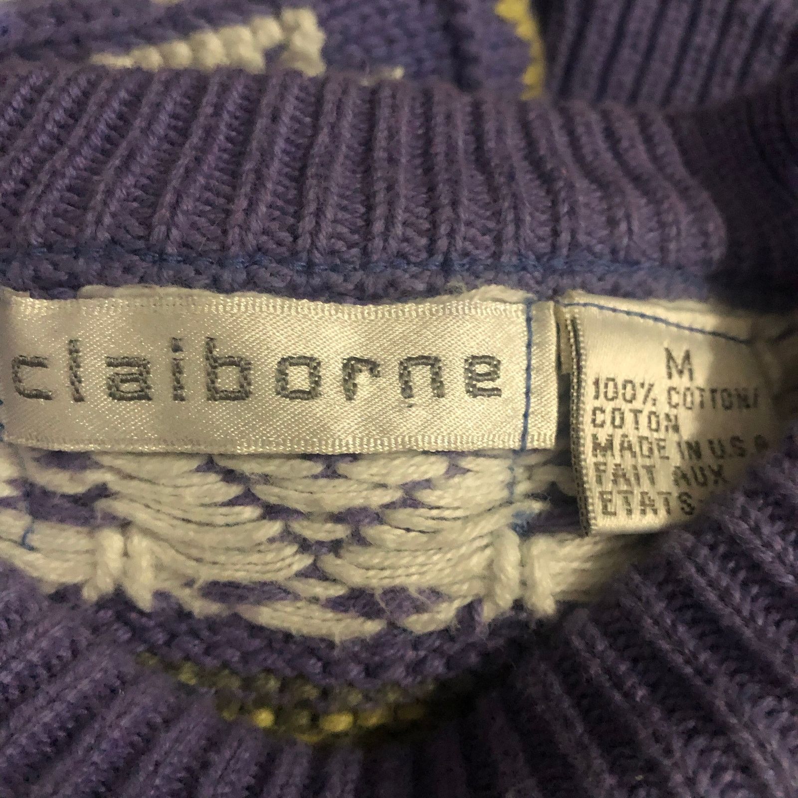 Liz Claiborne Vintage 1980s ClaiborneTextured Knit Cotton Sweater Size M Size US M / EU 48-50 / 2 - 5 Thumbnail