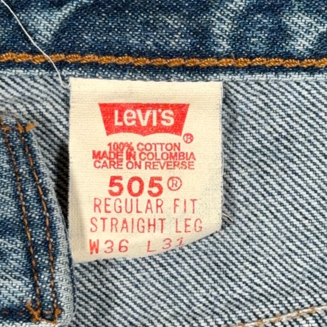 Levi's VINTAGE Levi's 505 Jeans Mens 34x31 Blue Regular Straight Denim 90s Size US 34 / EU 50 - 5 Thumbnail