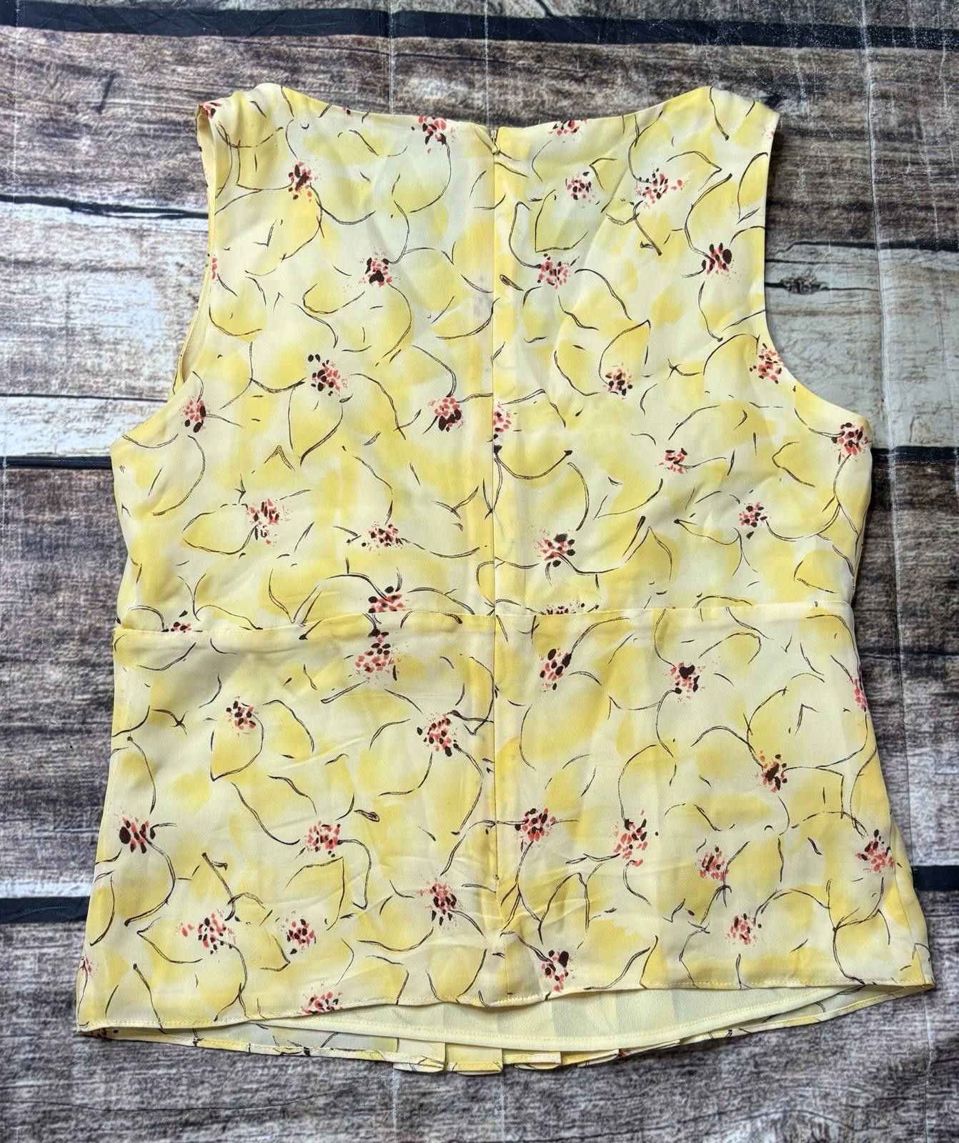 Ann Taylor VTG Ann Taylor Silk Top Womens 2P Floral Tulle Cross Front Size XS / US 0-2 / IT 36-38 - 3 Thumbnail
