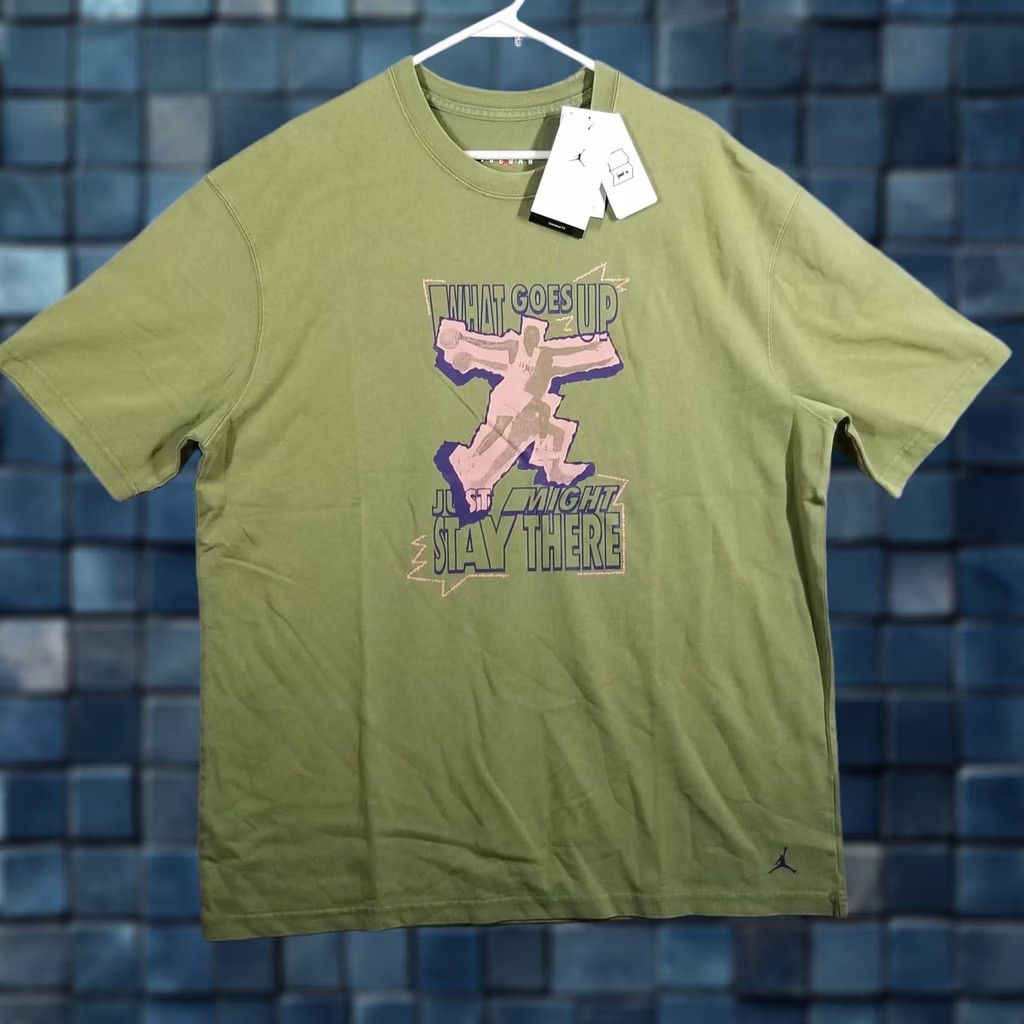 Jordan Brand Jordan Shirt Womens Large Green What Goes Up Oversized Fit FD7208-340 New Size L / US 10 / IT 46 - 1 Thumbnail