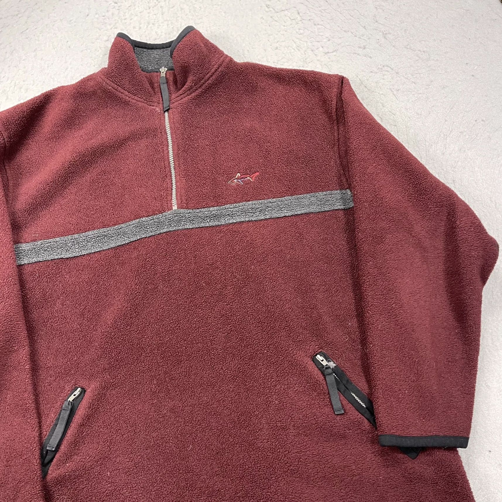 Vintage VINTAGE Greg Norman Golf Jacket Mens L Red Bomber 1/4 Zip Knit Fleece 90s Sports Logo Size US L / EU 52-54 / 3 - 3 Thumbnail