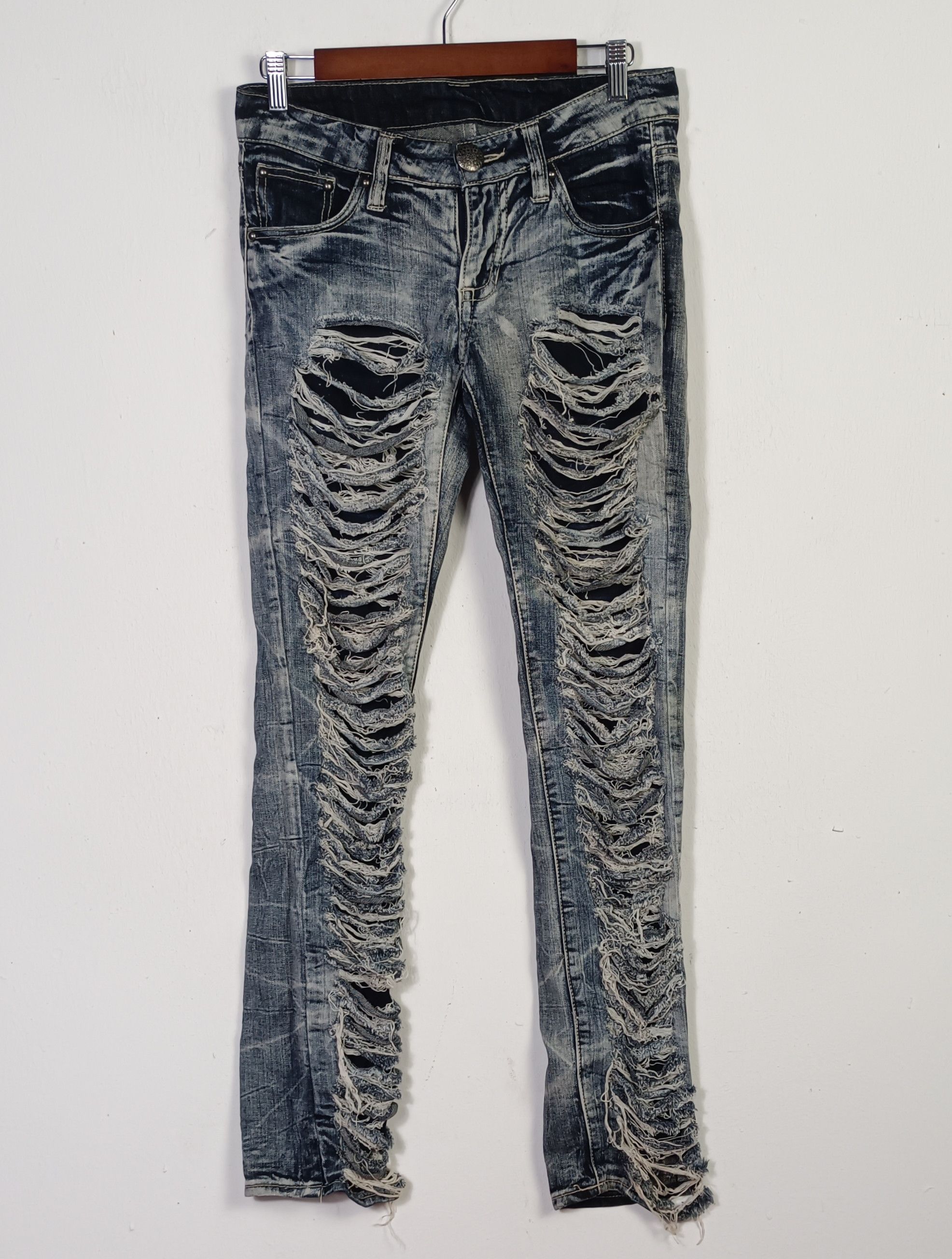 If Six Was Nine Grazie Distressed Denim Cutting Slim Fit Size US 30 / EU 46 - 1 Thumbnail