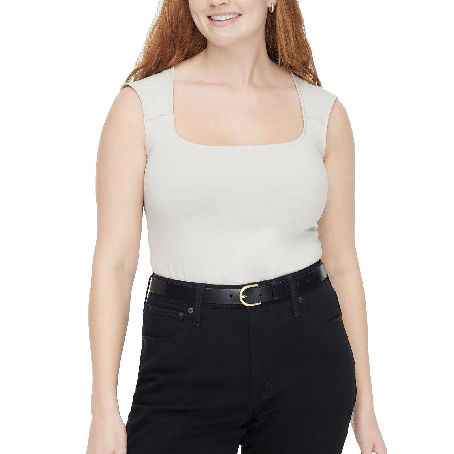 J.Crew J.CREW Womens Cap-Sleeve Stretch Squareneck tank top Beige X Size XS / US 0-2 / IT 36-38 - 1 Thumbnail