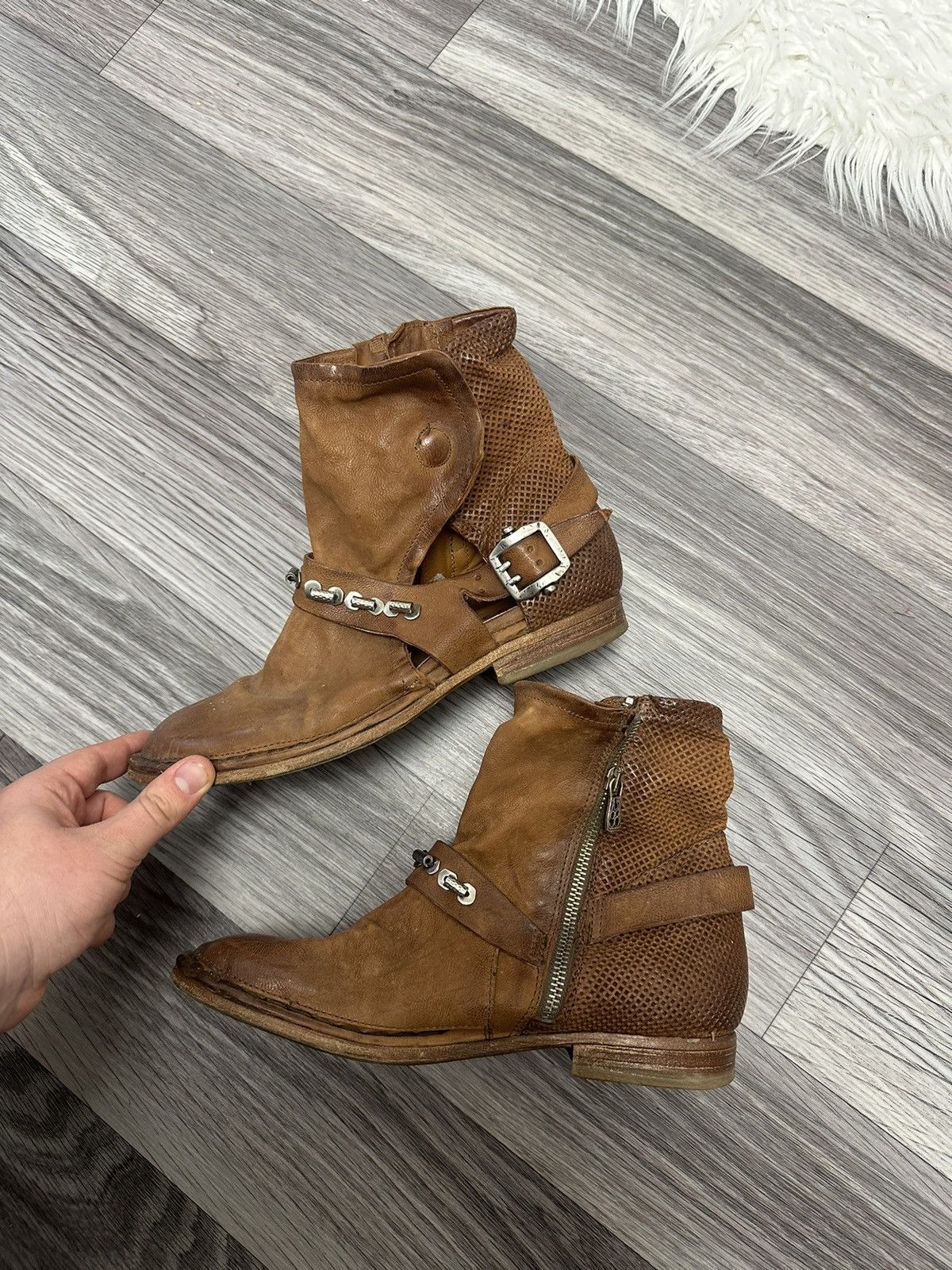 A.S.98 A.S98 Vintage Brown Ankle Boots Gothic y2k Avantgarde Size US 9 / IT 39 - 1 Thumbnail