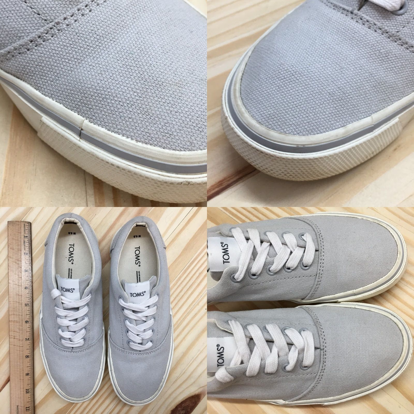 Toms TOMS Shoes Womens 6.5 Fenix Casual Low Top Sneakers Gray Fabric Lace Up Size M / US 6-8 / IT 42-44 - 8 Thumbnail