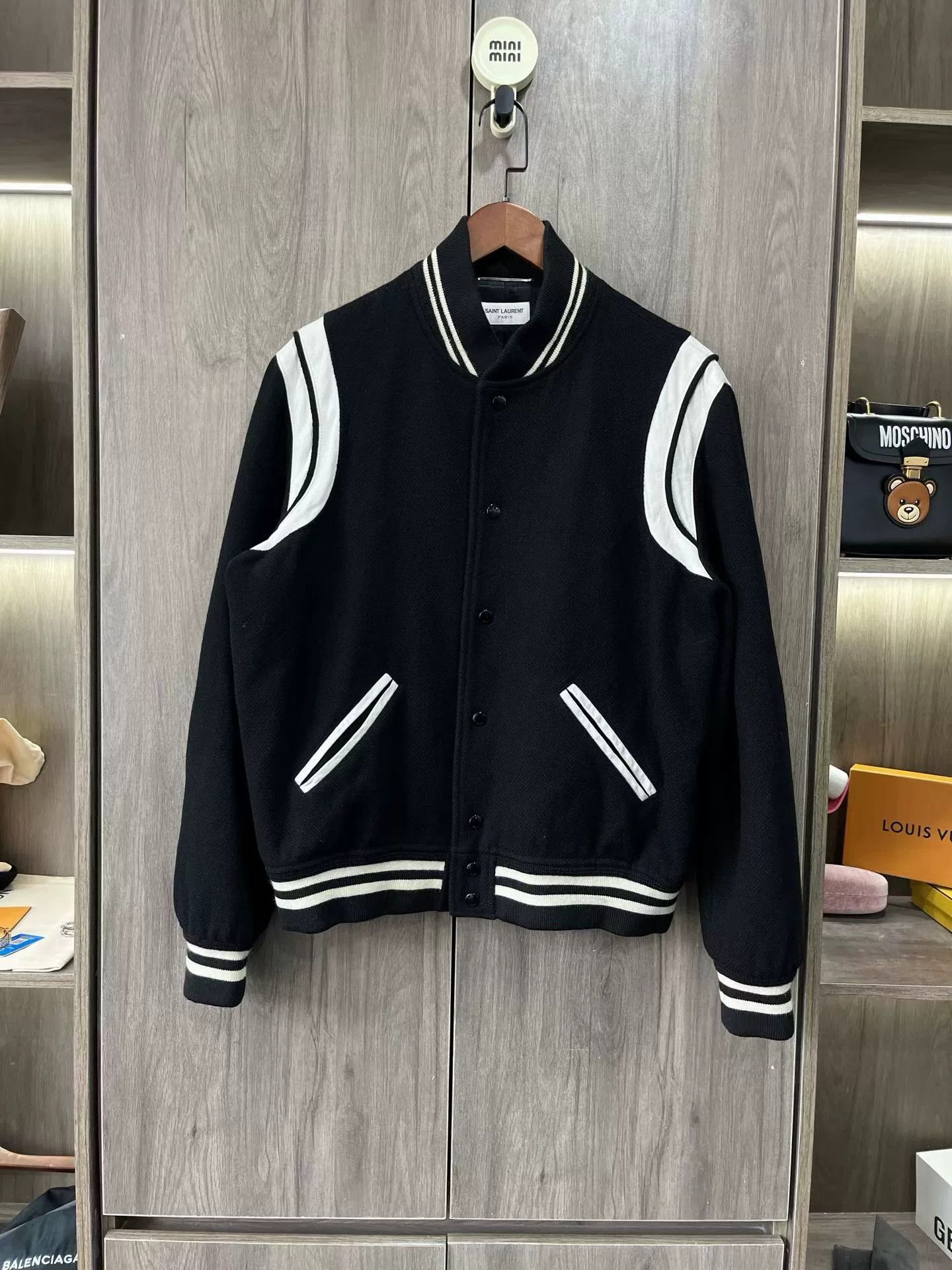 Saint Laurent Paris Saint Laurent Black Baseball Jacket Size US L / EU 52-54 / 3 - 1 Thumbnail